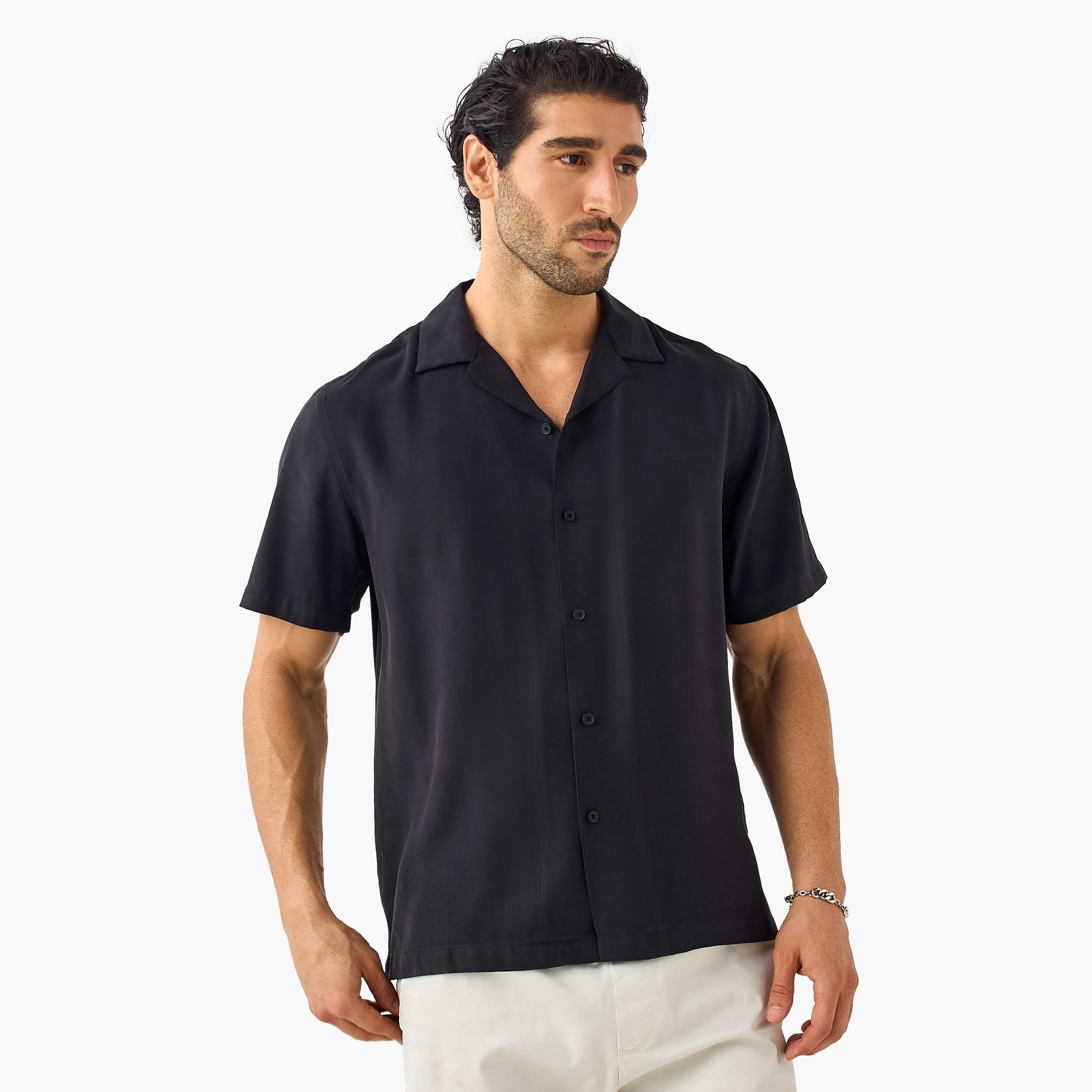 Relaxed Fit Collared Resort Shirt-men-clothing-shirts-image-1