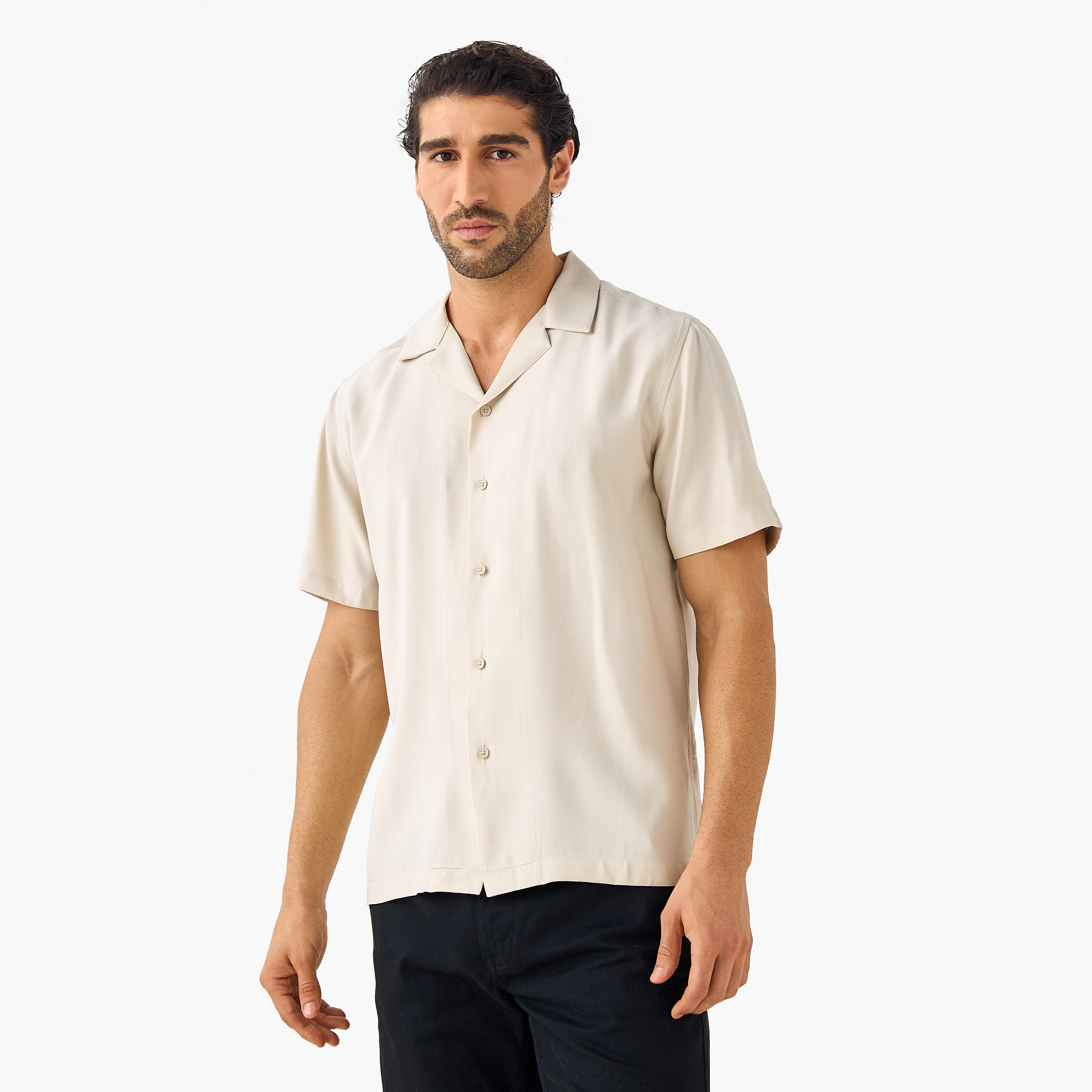 Relaxed Fit Collared Resort Shirt-men-clothing-shirts-image-1