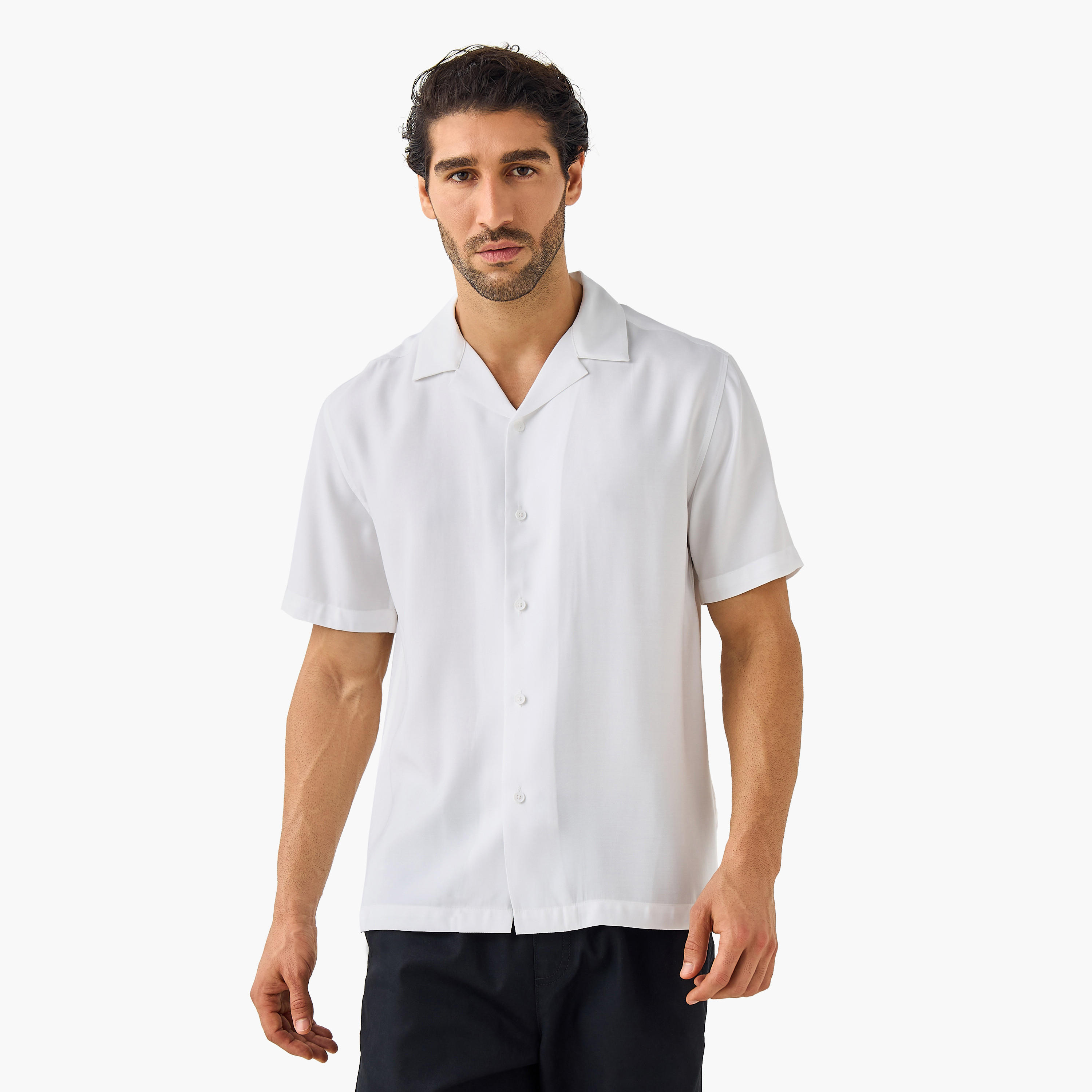 Relaxed Fit Collared Resort Shirt-men-clothing-shirts-image-1