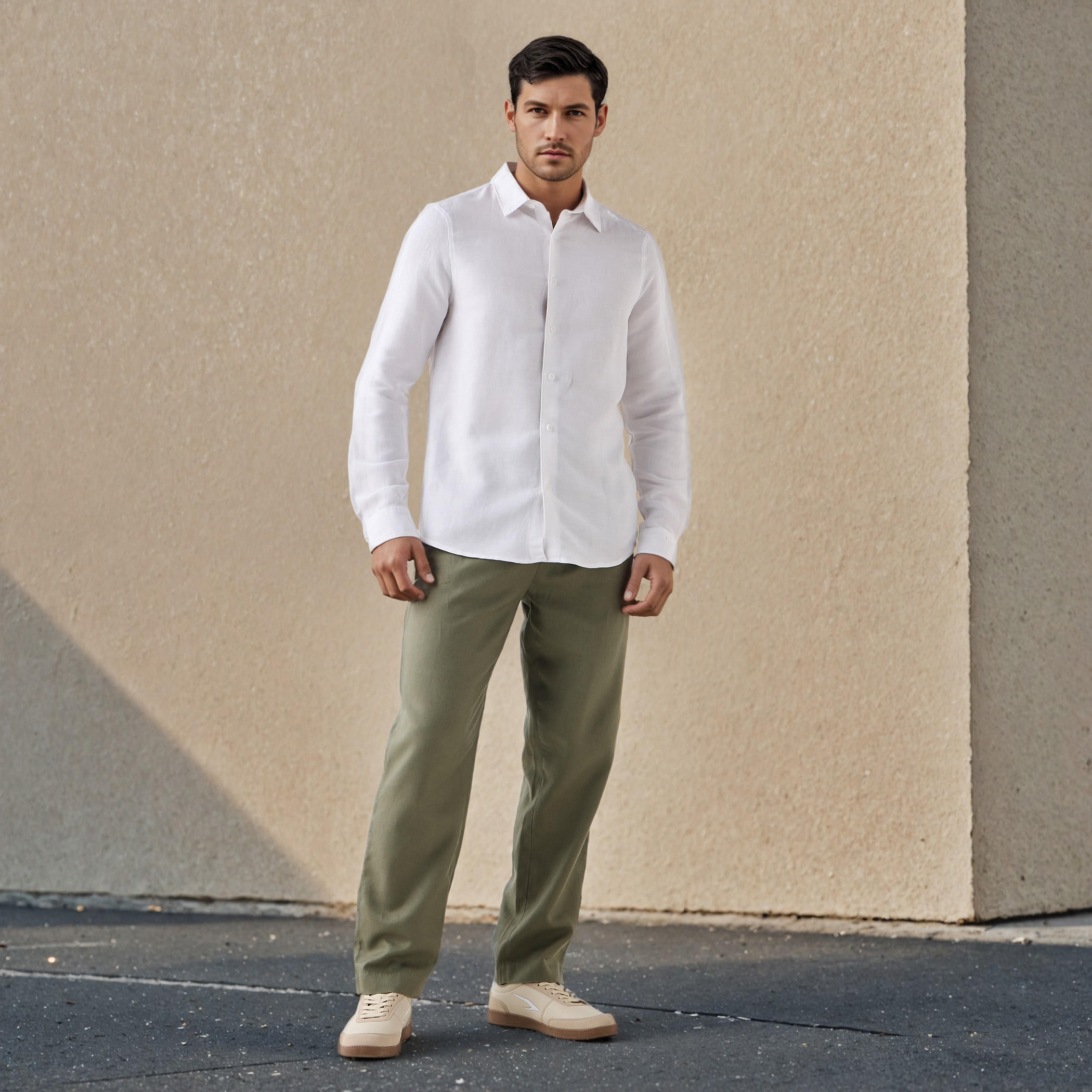Regular Fit Linen Blend Shirt-men-clothing-shirts-image-2