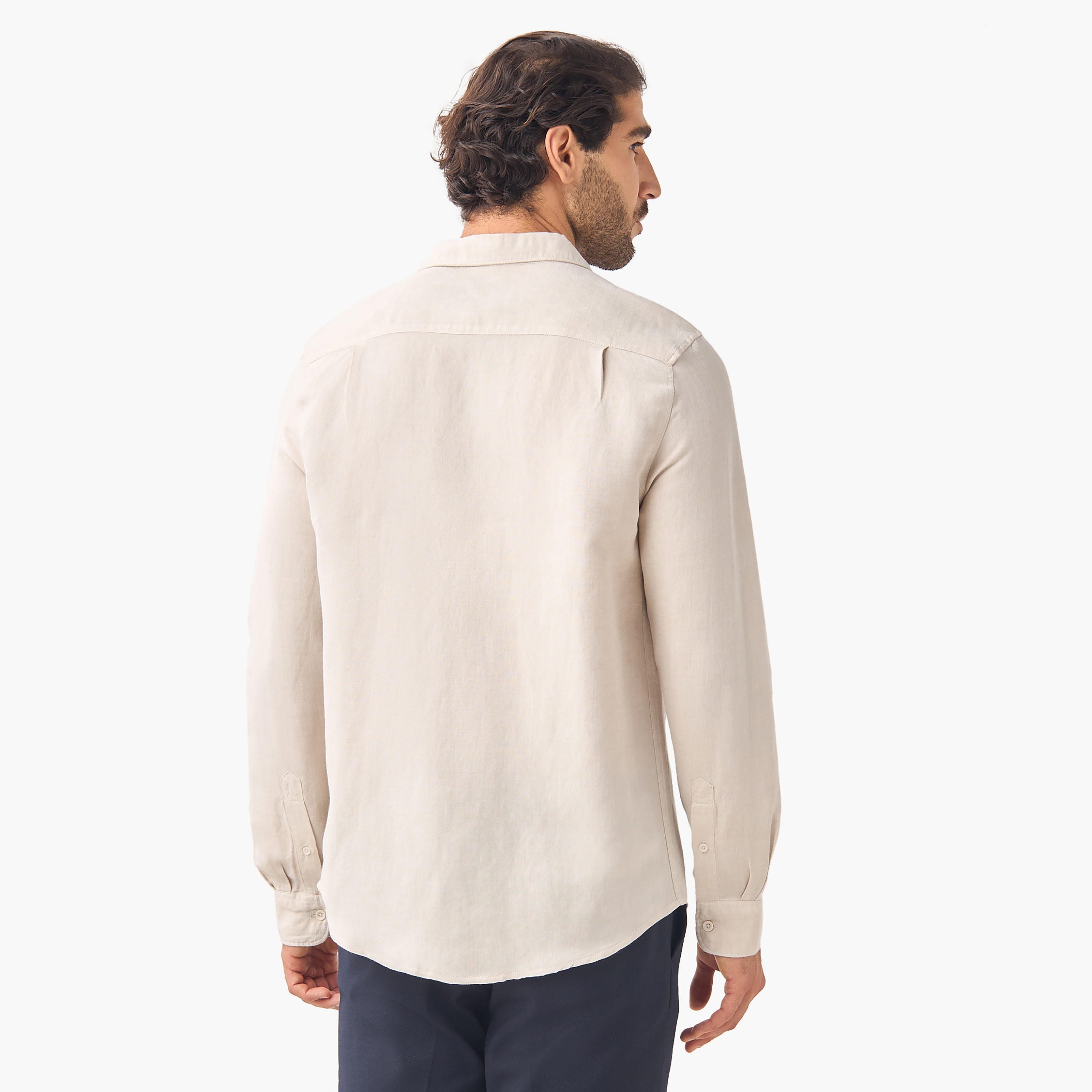 Regular Fit Linen Blend Shirt-men-clothing-shirts-image-3