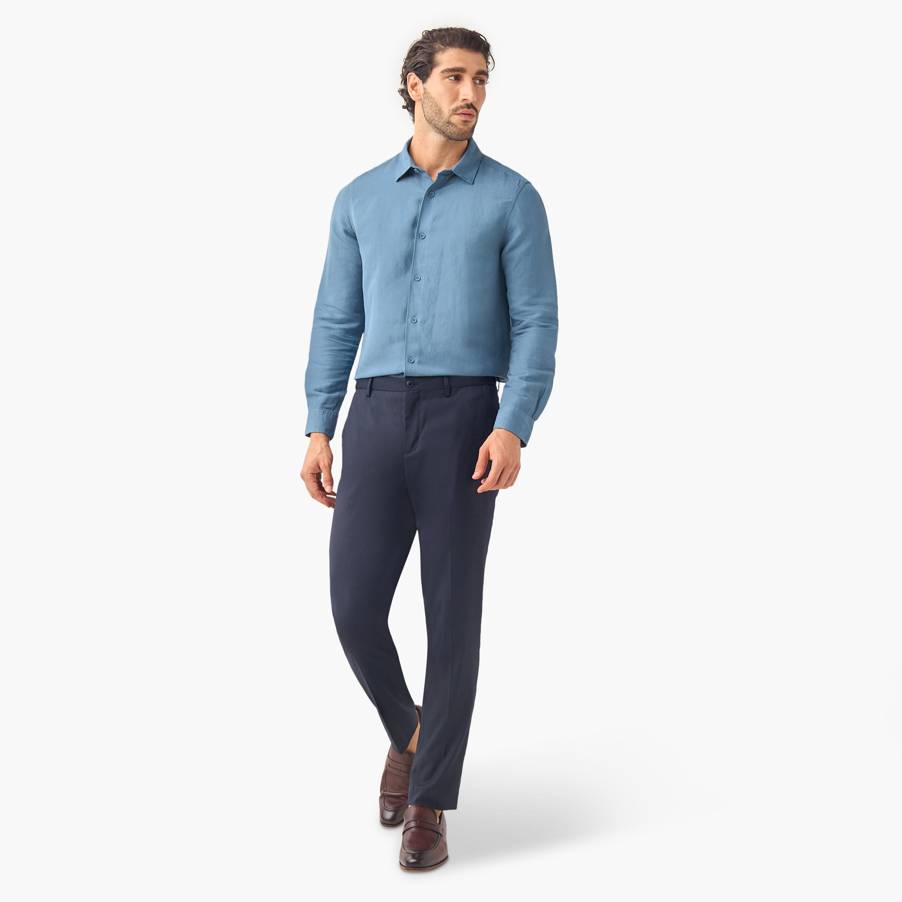 Regular Fit Linen Blend Shirt-men-clothing-shirts-image-2