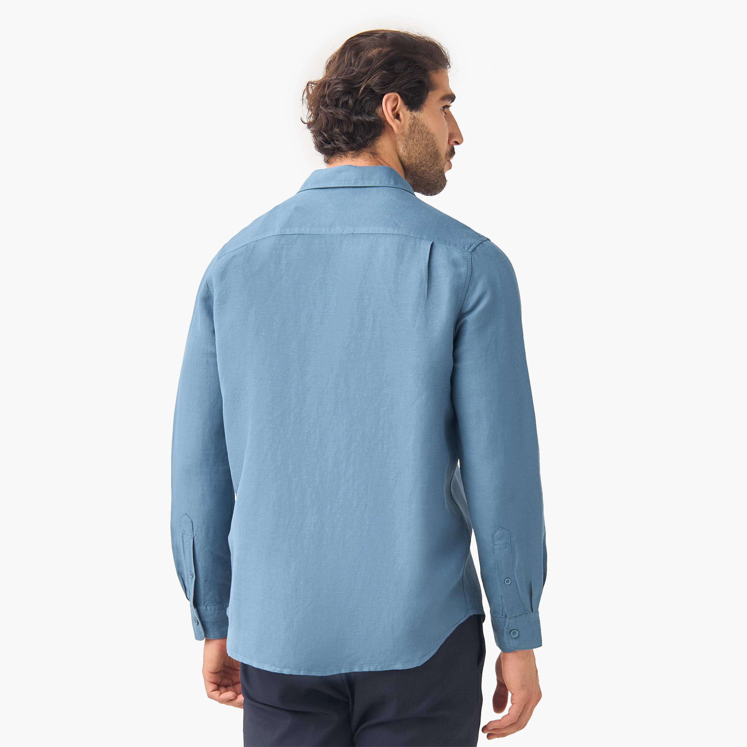 Regular Fit Linen Blend Shirt-men-clothing-shirts-image-3