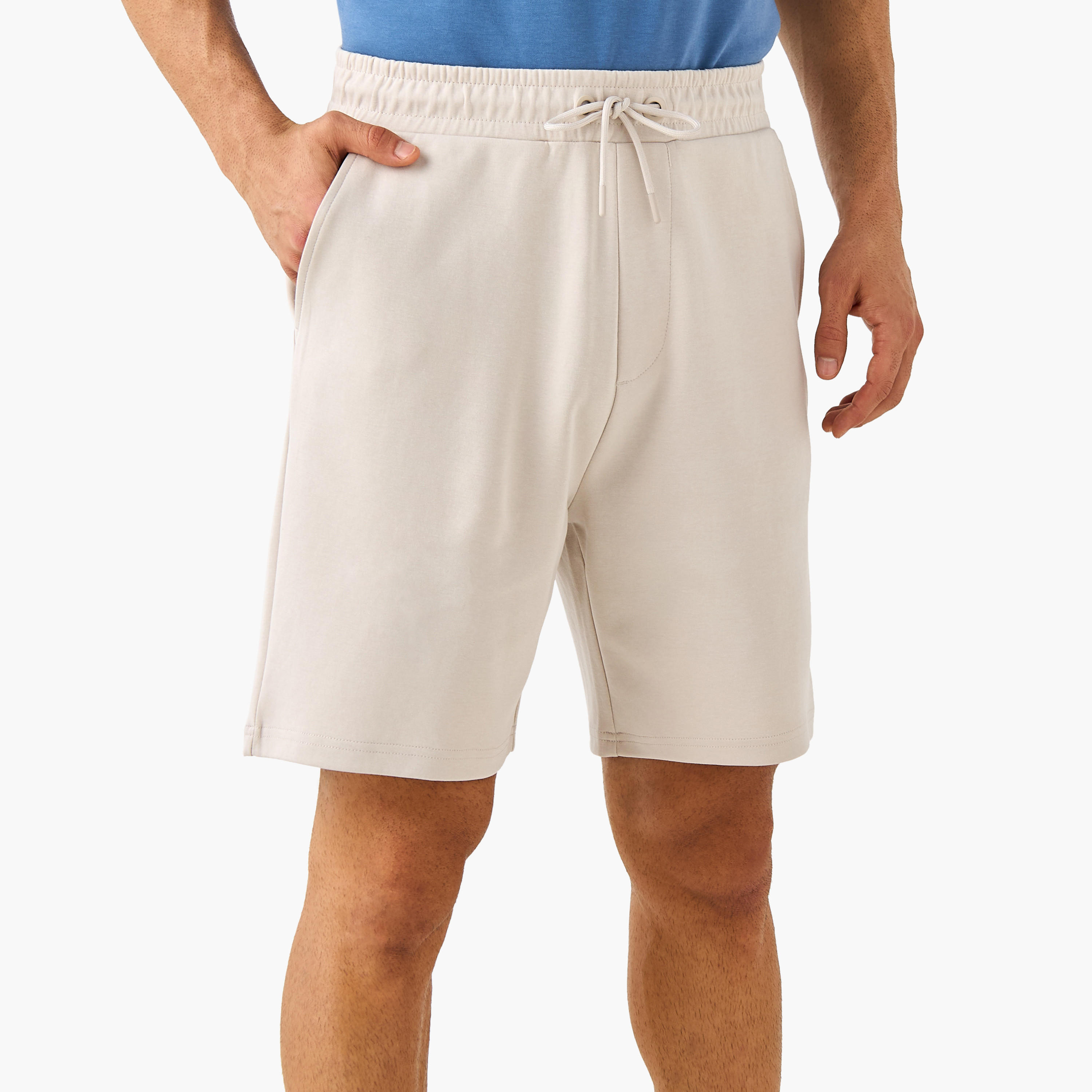 Regular Fit Scuba Flexi Waist Shorts with Pockets-men-clothing-bottoms-shorts-image-1