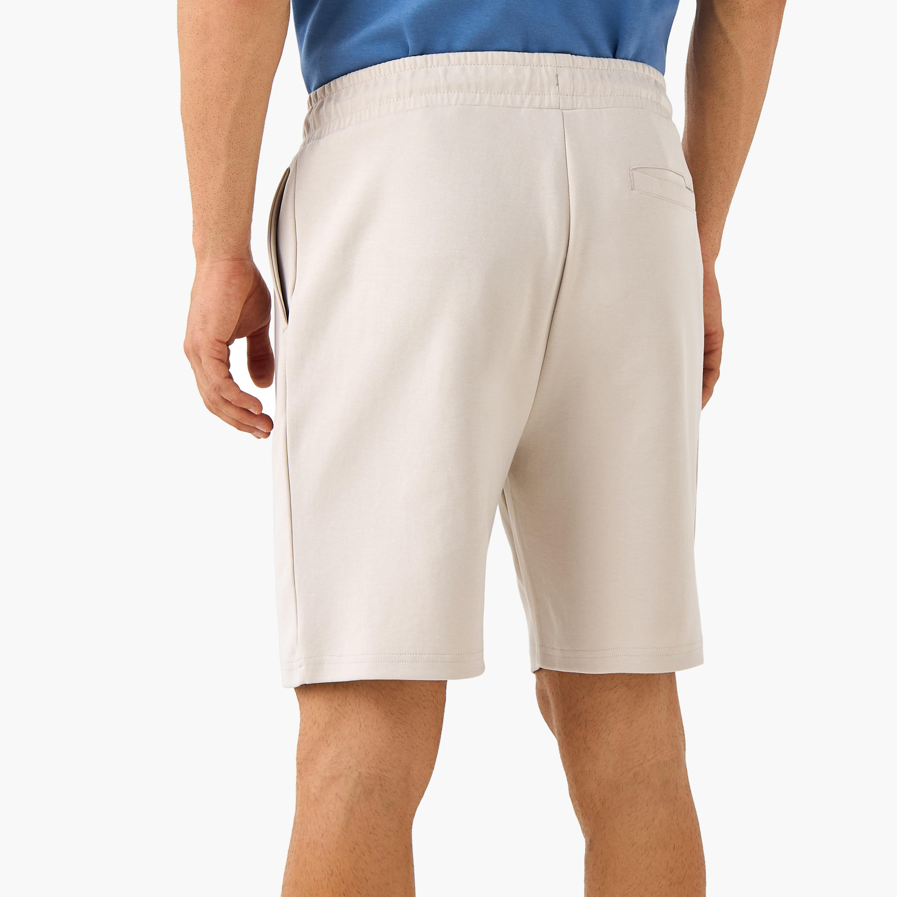 Regular Fit Scuba Flexi Waist Shorts with Pockets-men-clothing-bottoms-shorts-image-3