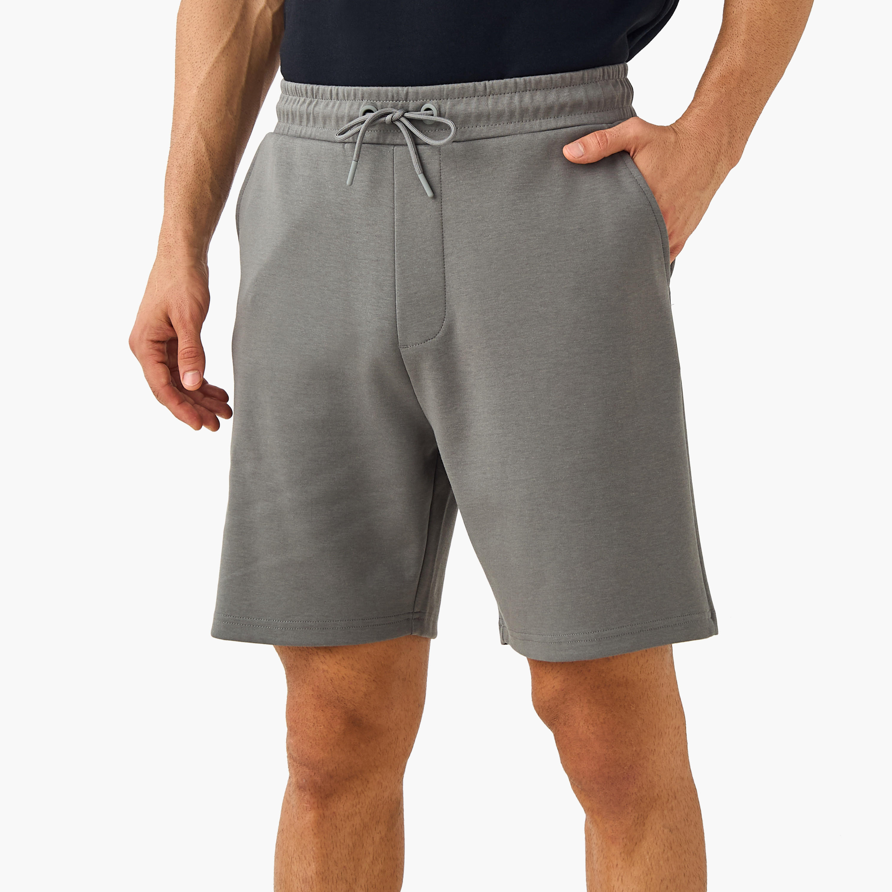 Regular Fit Scuba Flexi Waist Shorts with Pockets-men-clothing-bottoms-shorts-image-1