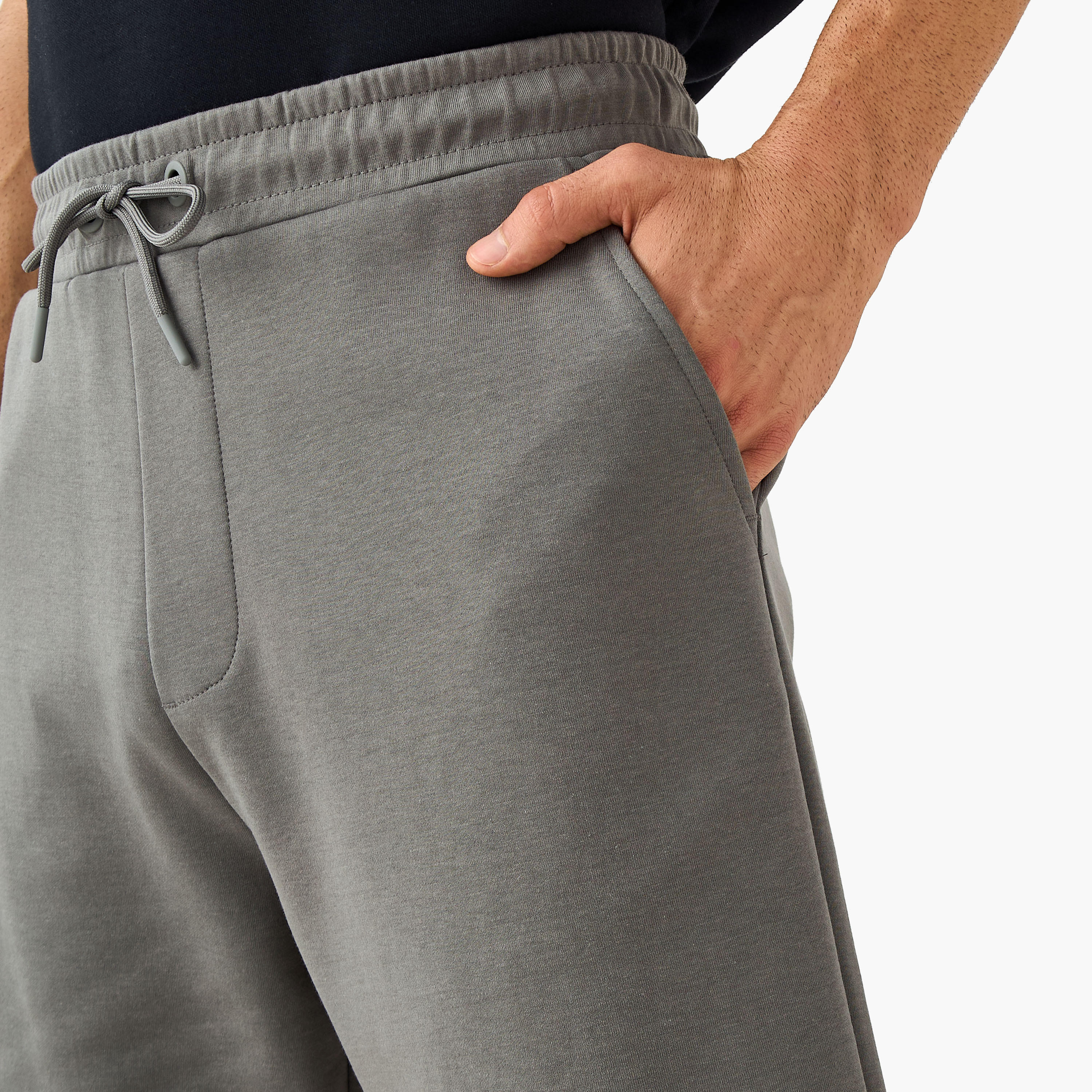 Regular Fit Scuba Flexi Waist Shorts with Pockets-men-clothing-bottoms-shorts-image-4