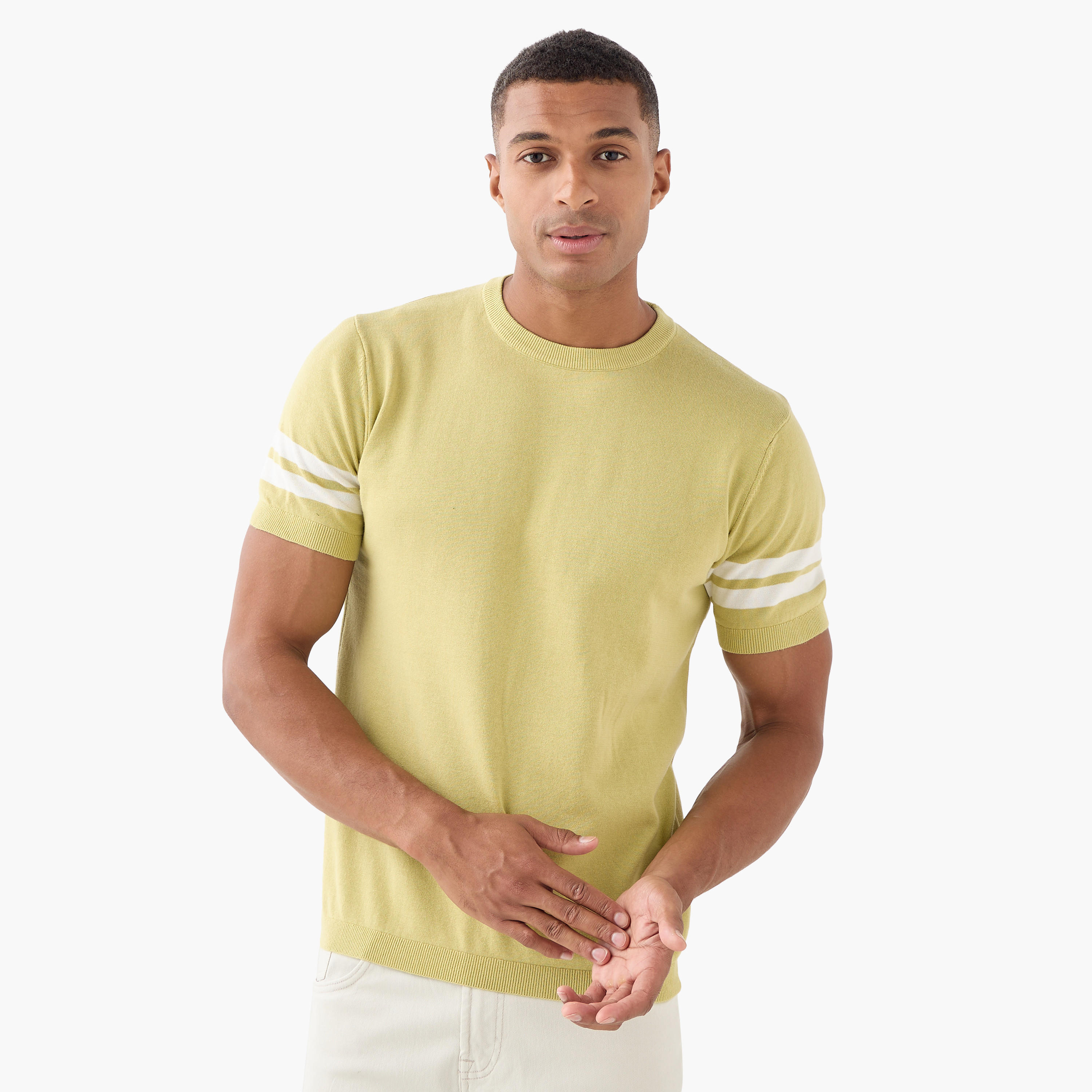 Stripe Detail Crew Neck T-shirt-men-clothing-tshirtsandpolos-tshirts-image-1