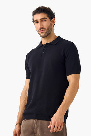 Herringbone Textured Polo T-shirt-men-clothing-tshirtsandpolos-image-1