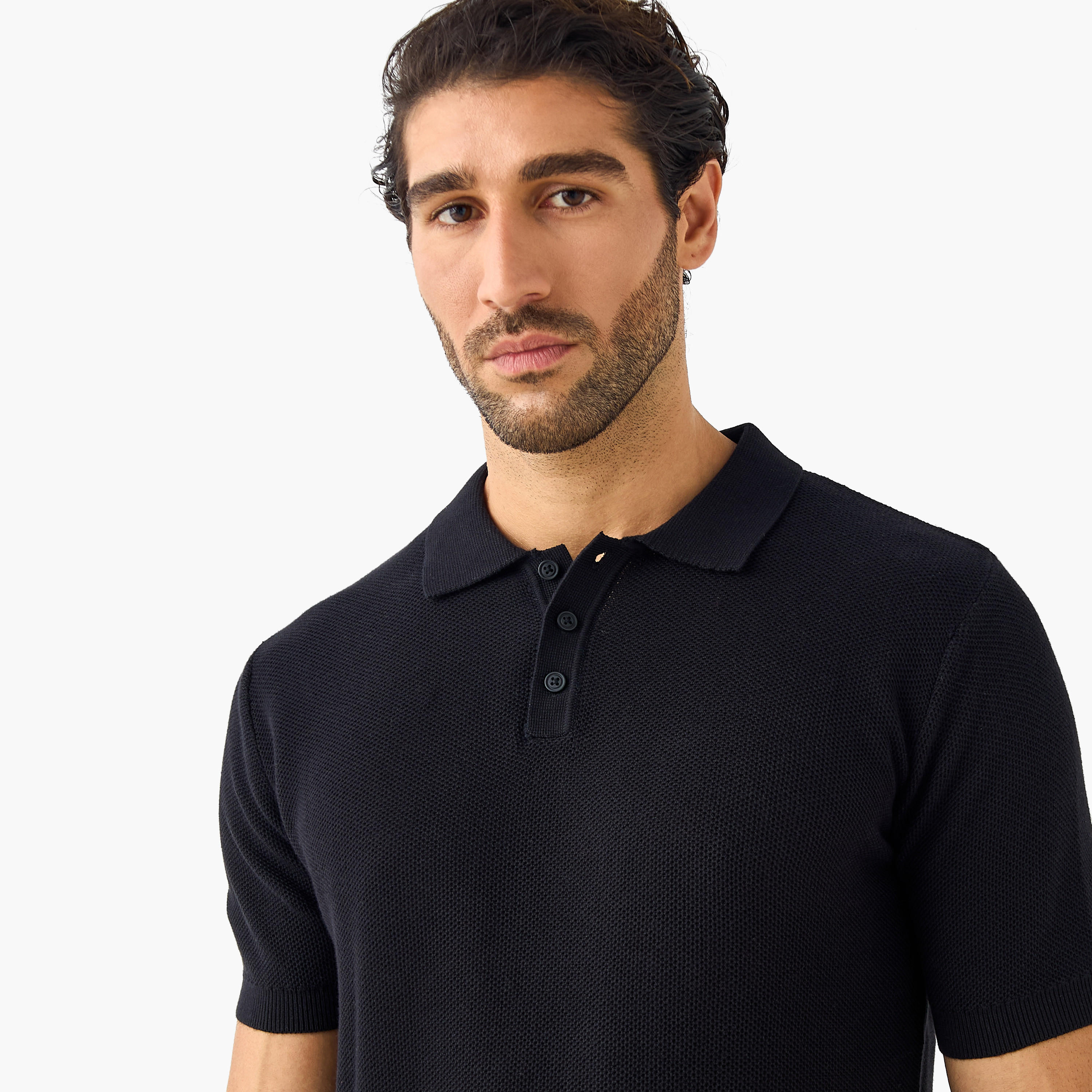Herringbone Textured Polo T-shirt-men-clothing-tshirtsandpolos-polos-image-4