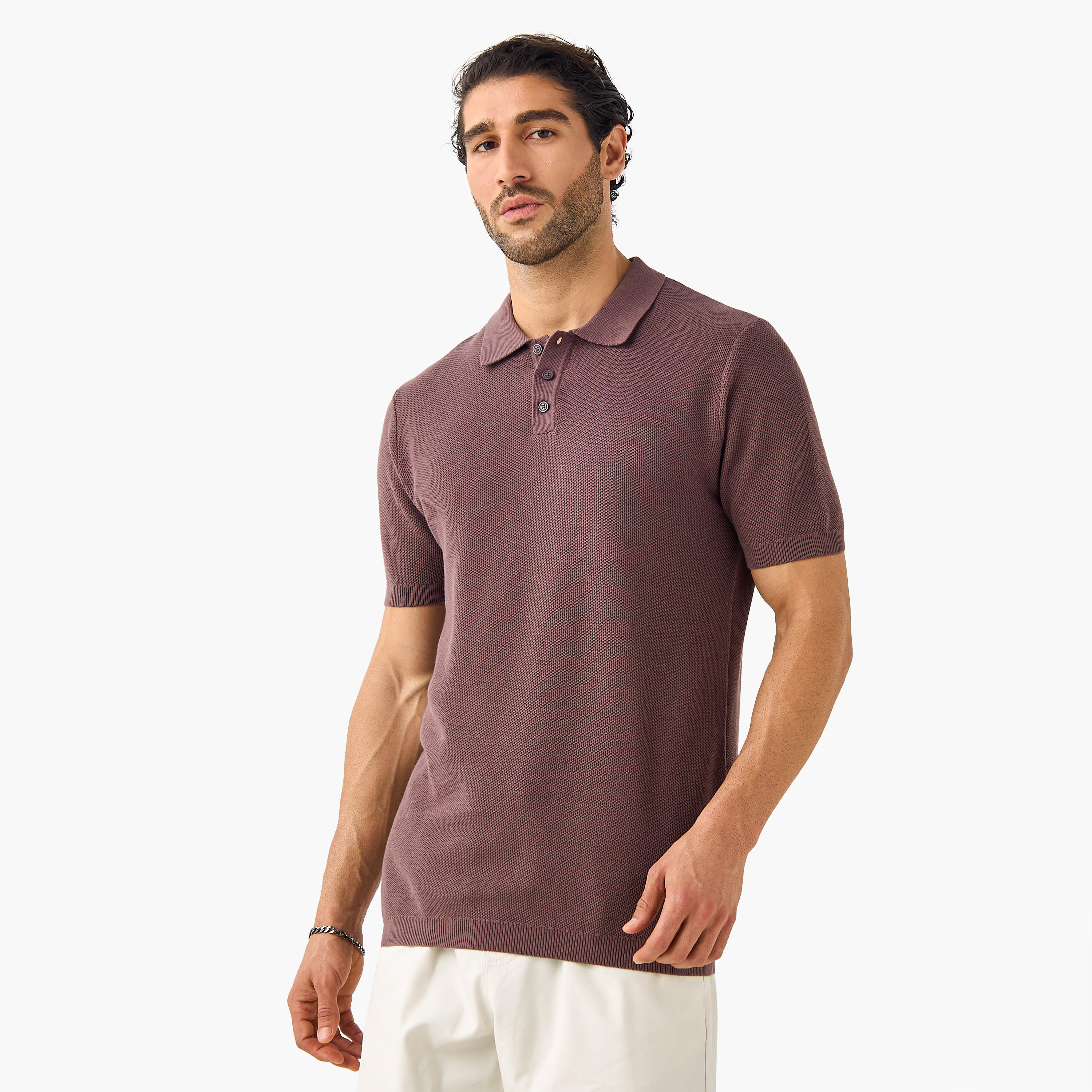 تيشيرت بولو  هيرنجبون بارز الملمس-men-clothing-tshirtsandpolos-polos-image-1
