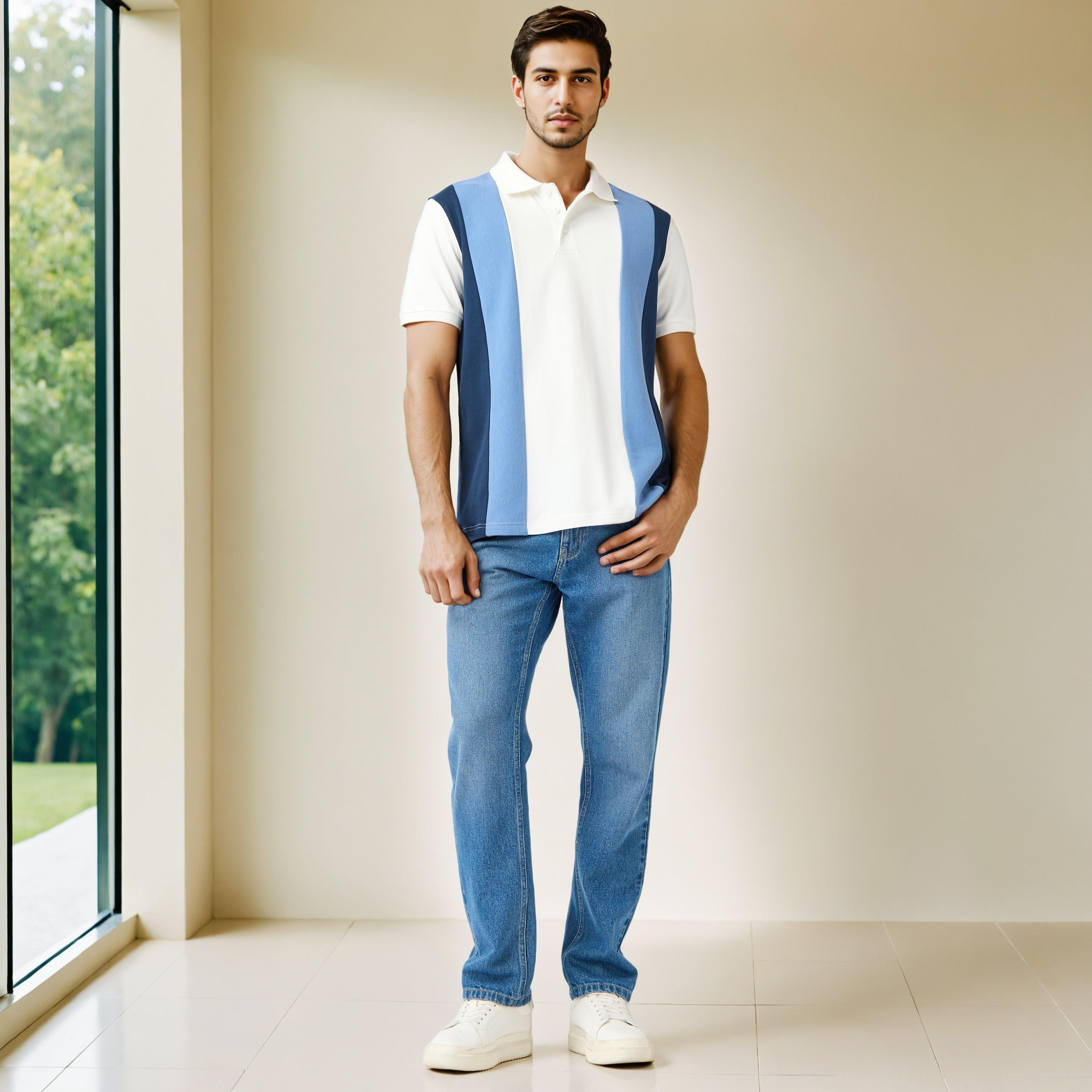 تيشيرت بولو بقوالب ملونة-men-clothing-tshirtsandpolos-polos-image-2