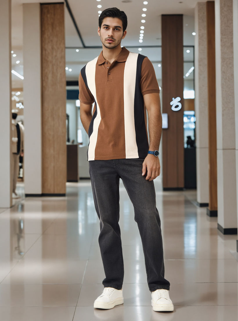 تيشيرت بولو بقوالب ملونة-men-clothing-tshirtsandpolos-polos-image-2