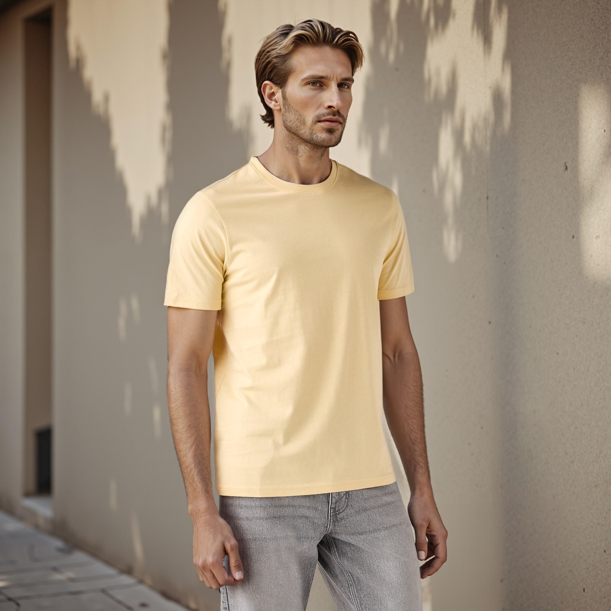 Regular Fit Crew Neck T-shirt with Short Sleeves-men-clothing-tshirtsandpolos-tshirts-image-1