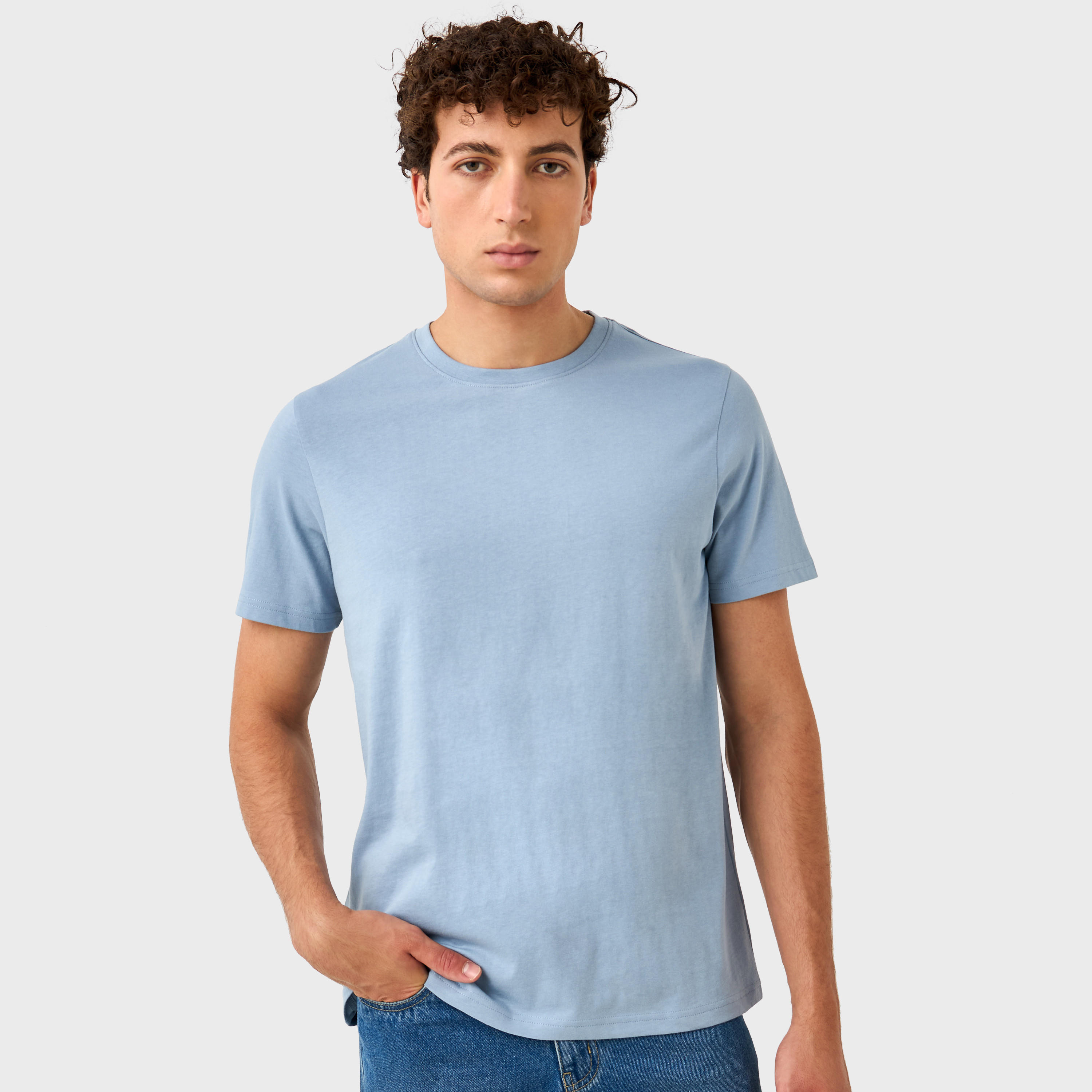 Regular Fit Crew Neck T-shirt with Short Sleeves-men-clothing-tshirtsandpolos-tshirts-image-1