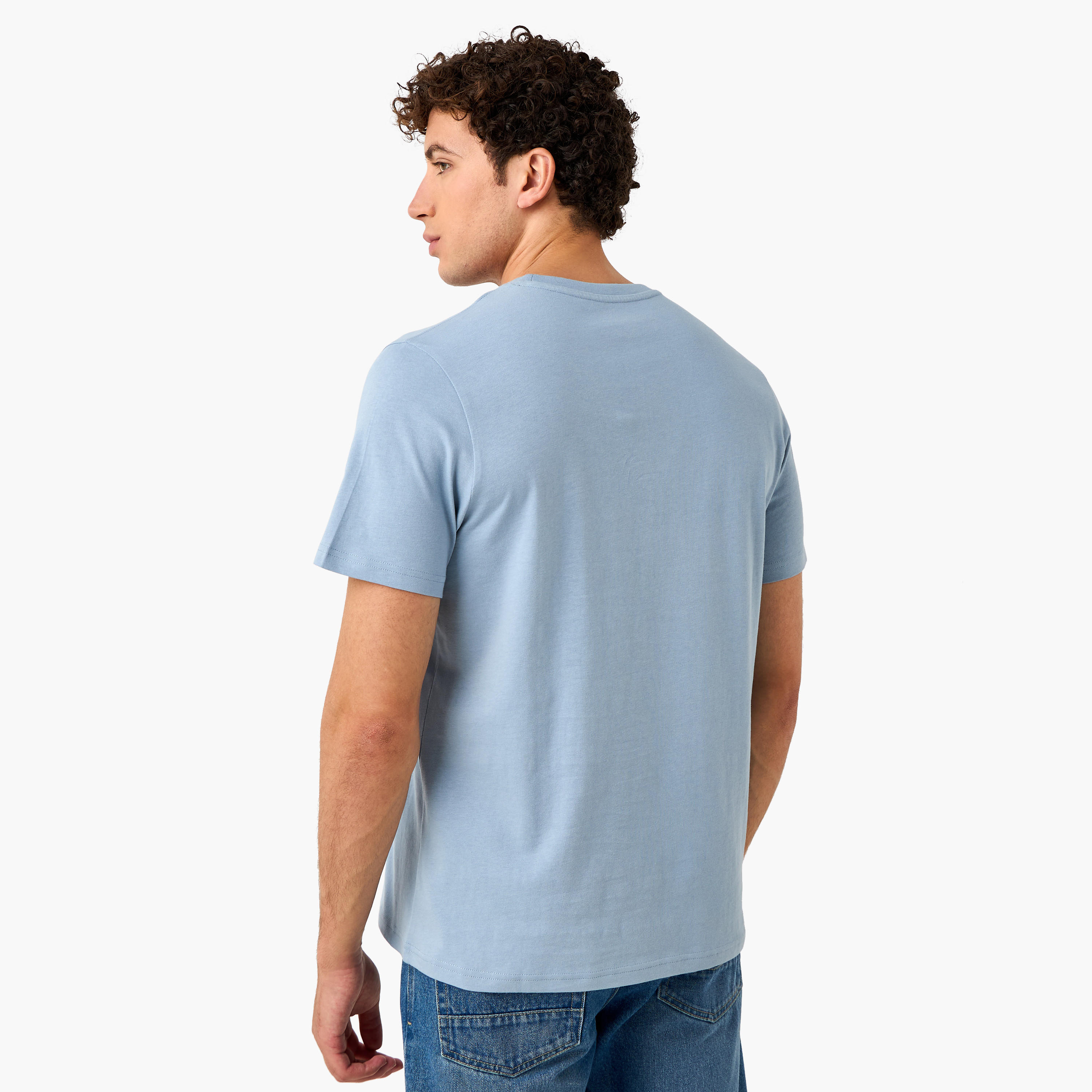 Regular Fit Crew Neck T-shirt with Short Sleeves-men-clothing-tshirtsandpolos-tshirts-image-3