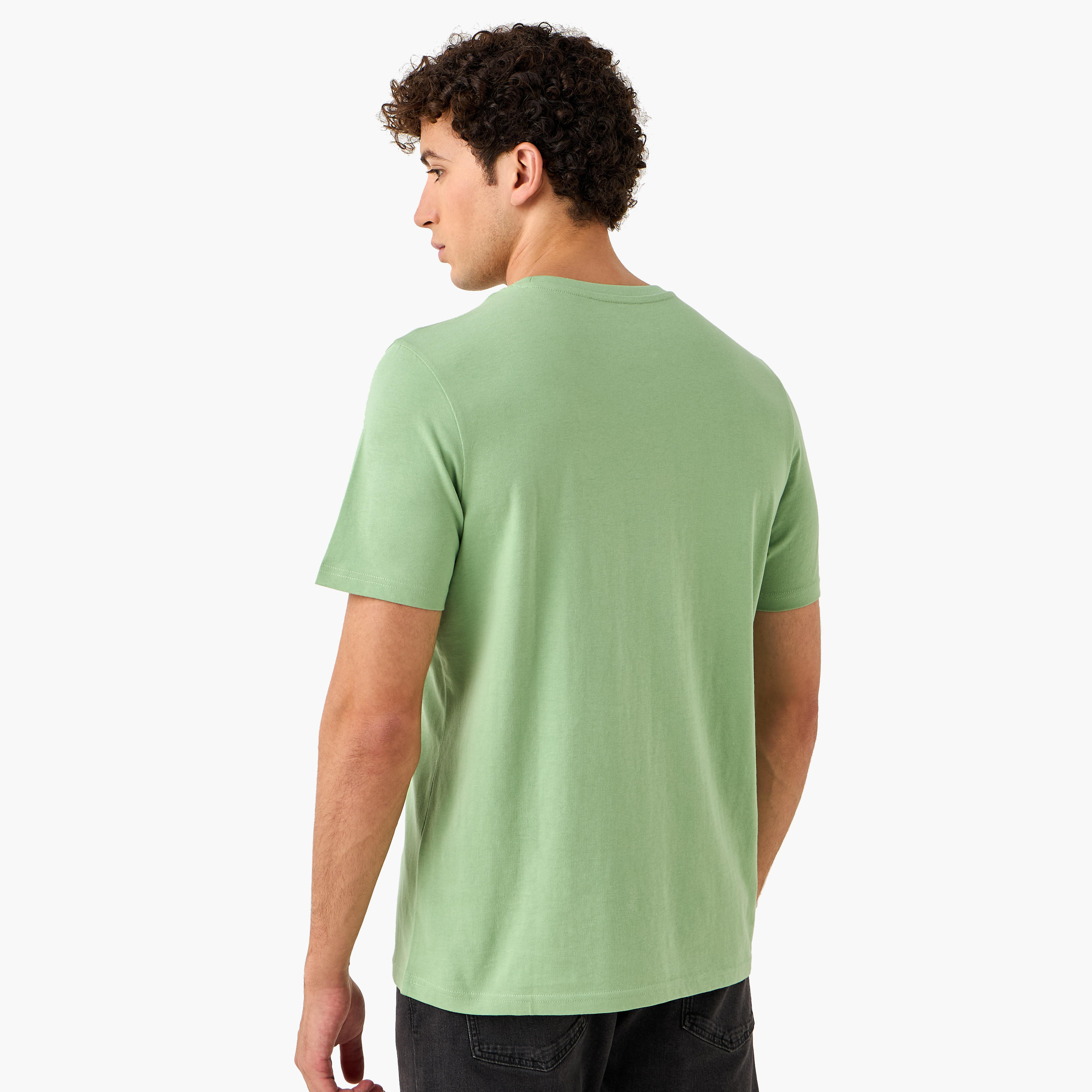Regular Fit Crew Neck T-shirt with Short Sleeves-men-clothing-tshirtsandpolos-tshirts-image-3