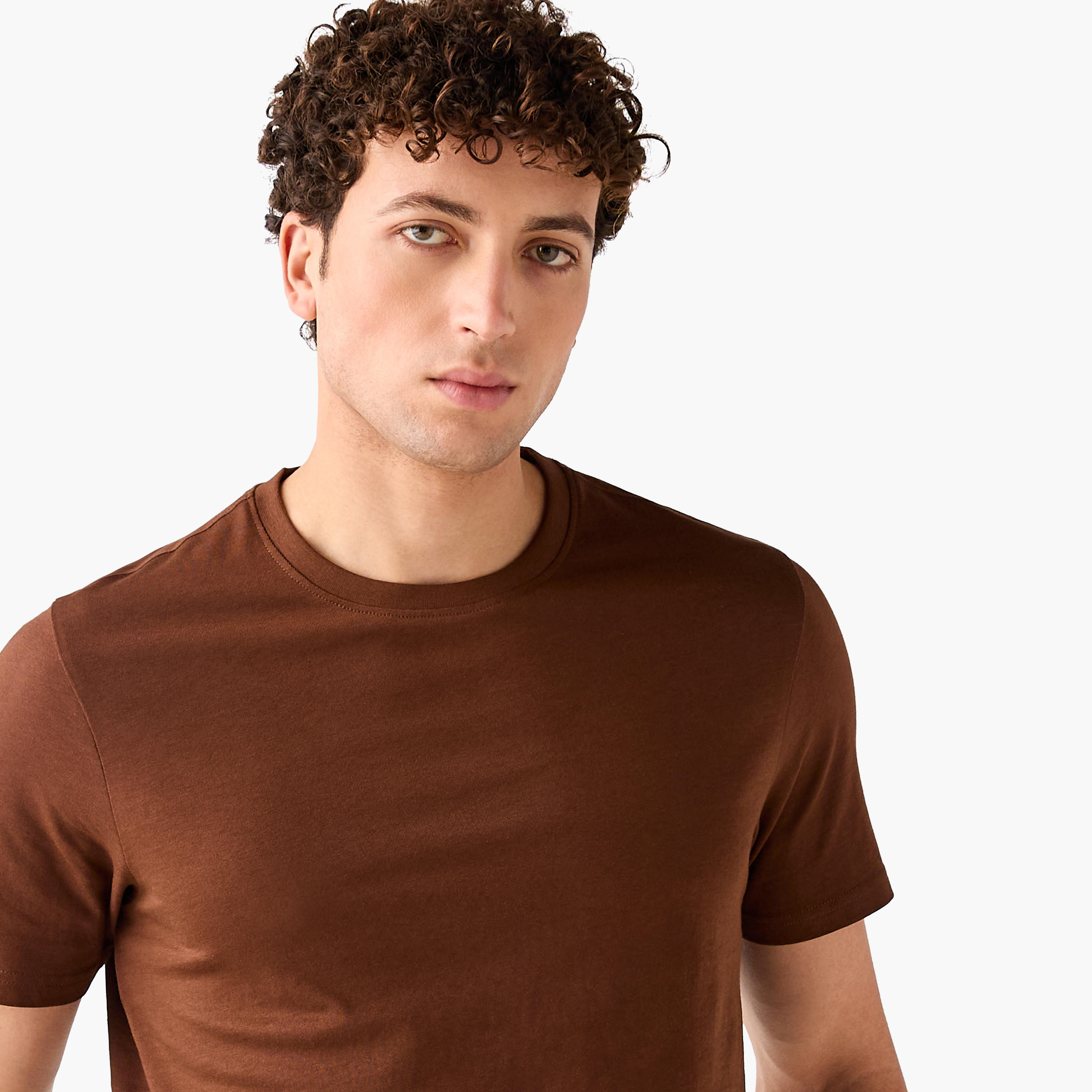 Regular Fit Crew Neck T-shirt with Short Sleeves-men-clothing-tshirtsandpolos-tshirts-image-4