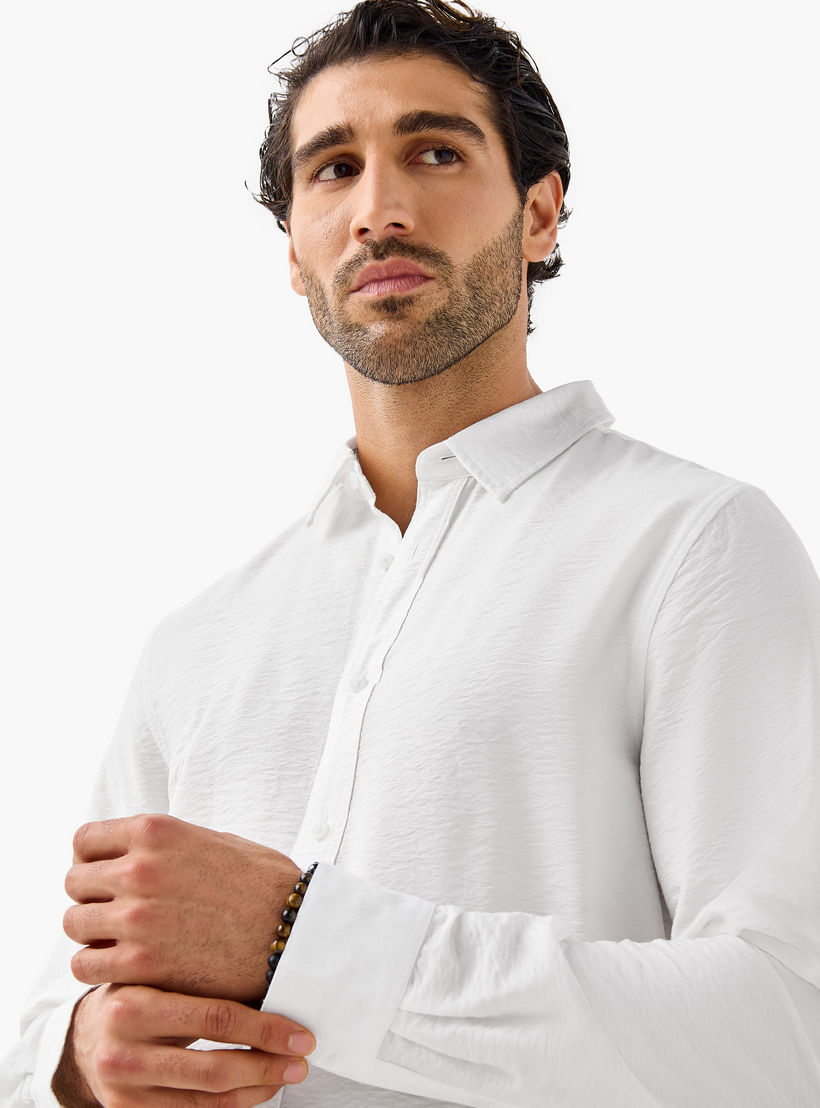 قميص مجعّد بارز الملمس بياقة عادية وقصّة عادية-men-clothing-shirts-image-3
