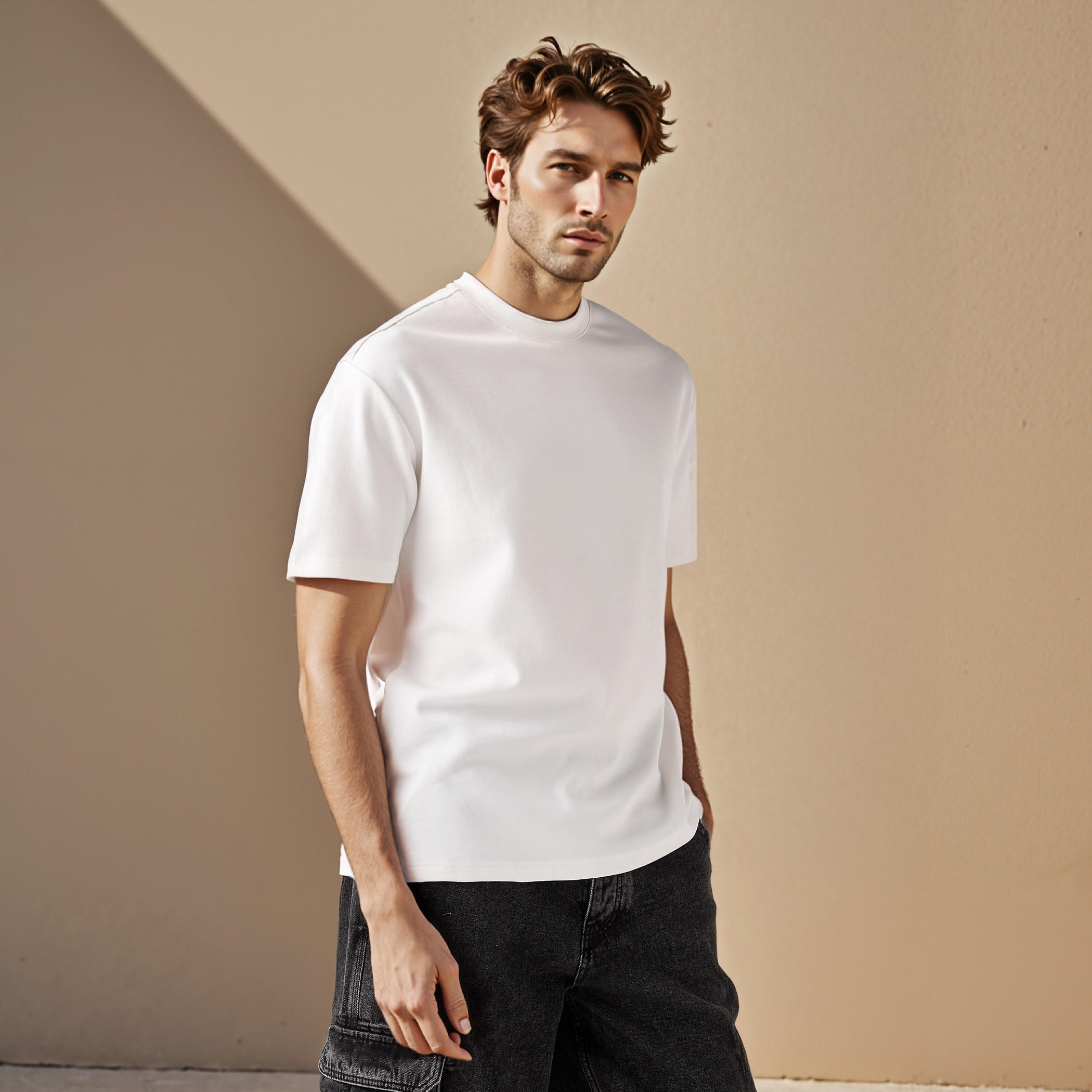 Relaxed Fit Crew Neck T-shirt-men-clothing-tshirtsandpolos-tshirts-image-1