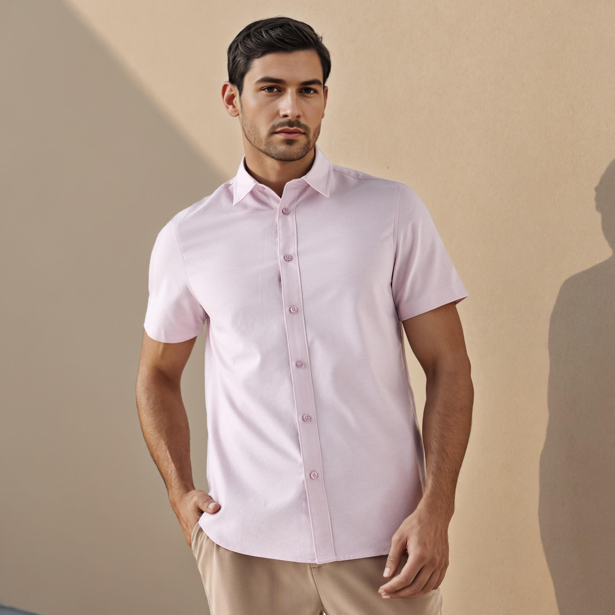 قميص أكسفورد بياقة وقصة عادية-men-clothing-shirts-image-1