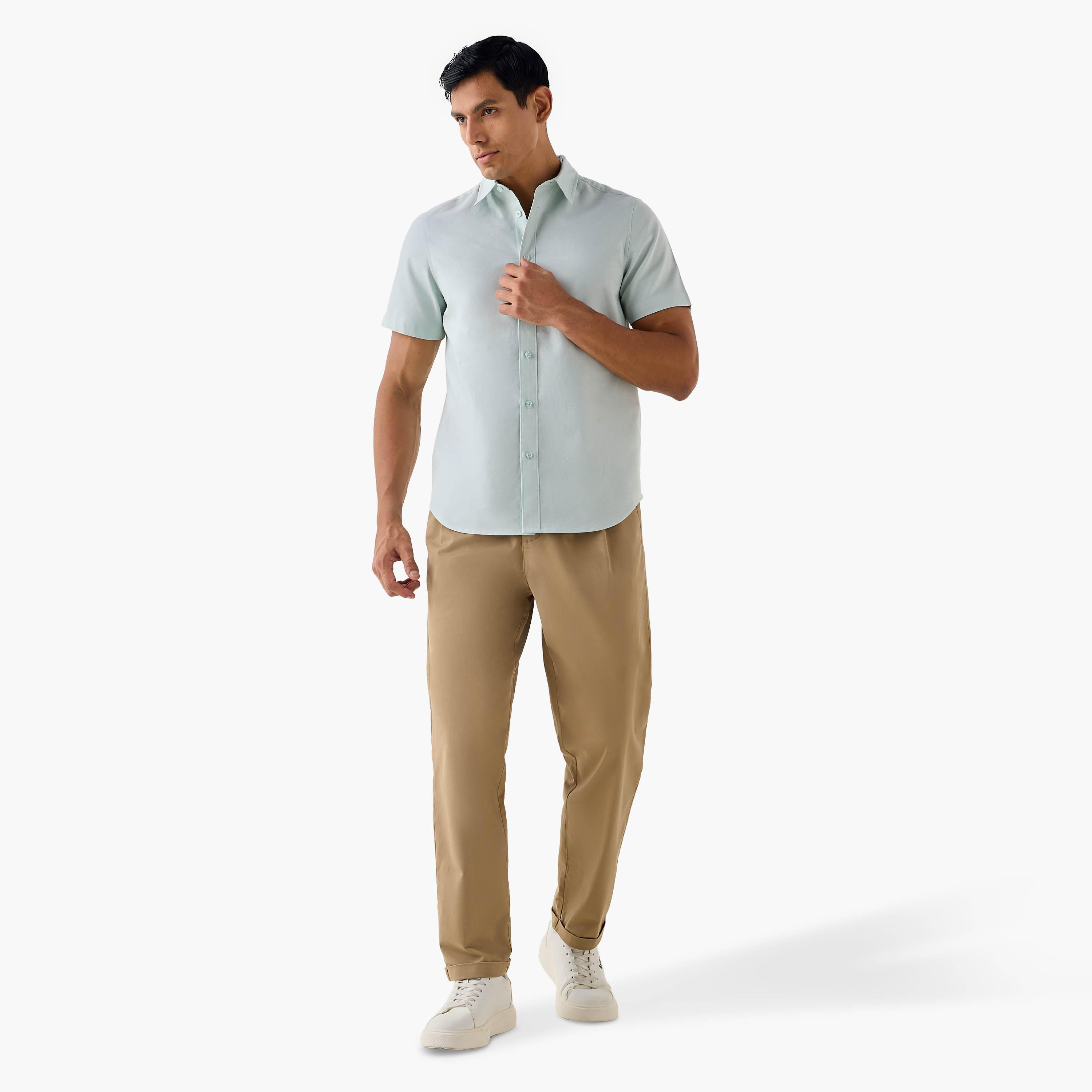 Regular Fit Collared Oxford Shirt-men-clothing-shirts-image-2