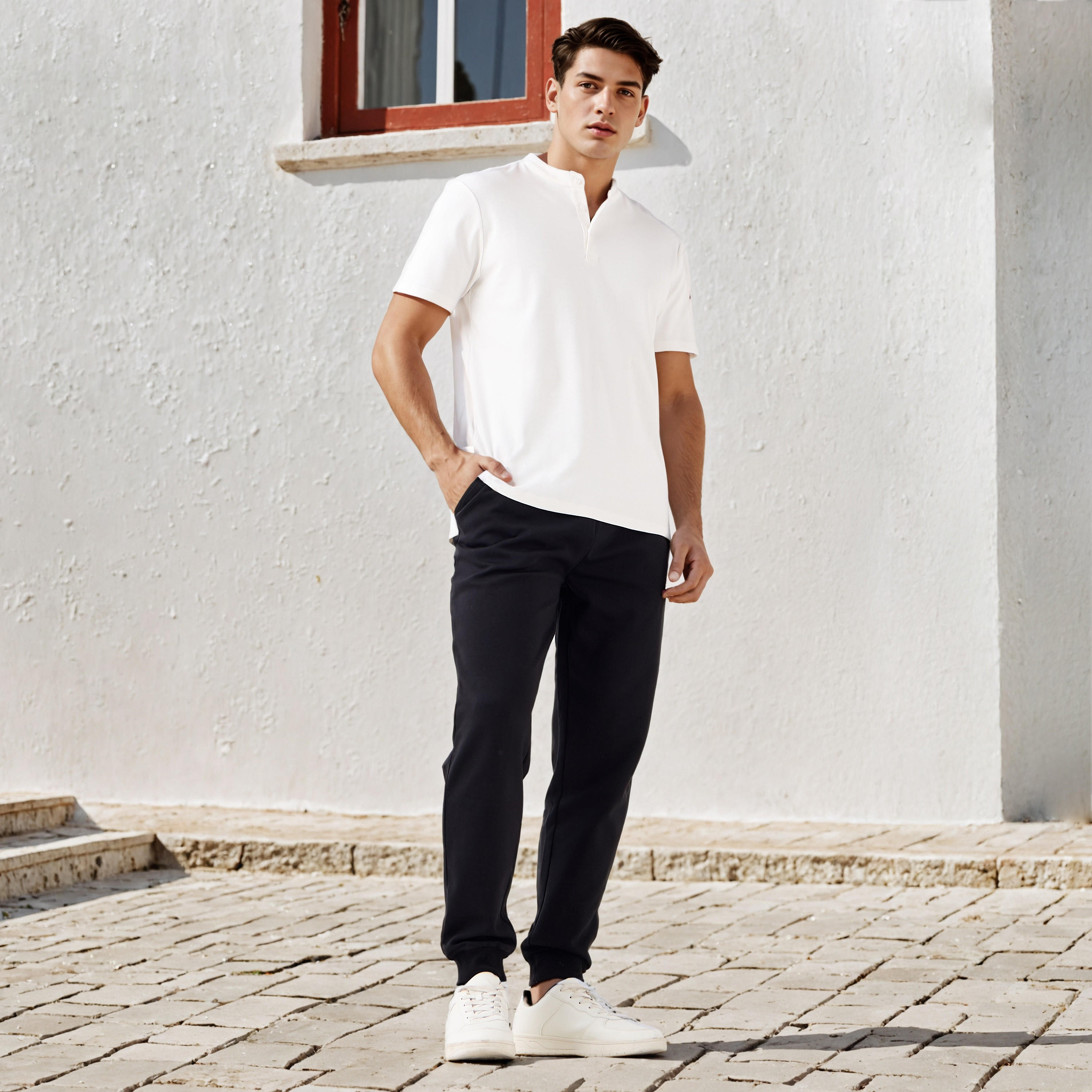 Regular Fit Flexi Waist Joggers with Pockets-men-clothing-bottoms-joggers-image-2