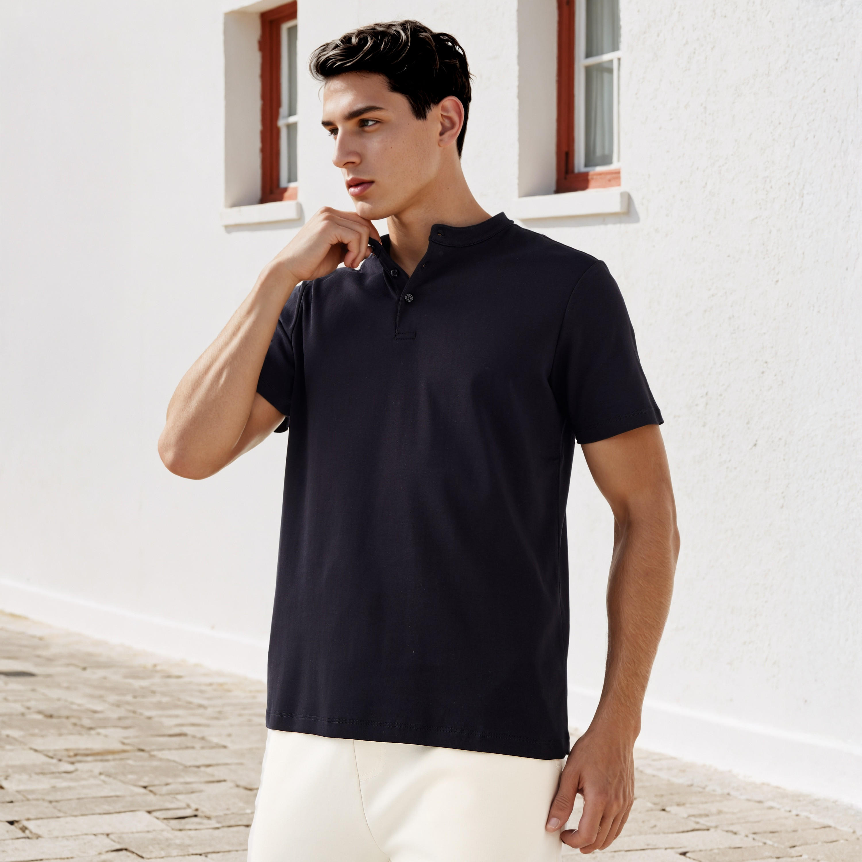 Regular Fit Henley Neck T-shirt-men-clothing-tshirtsandpolos-tshirts-image-1