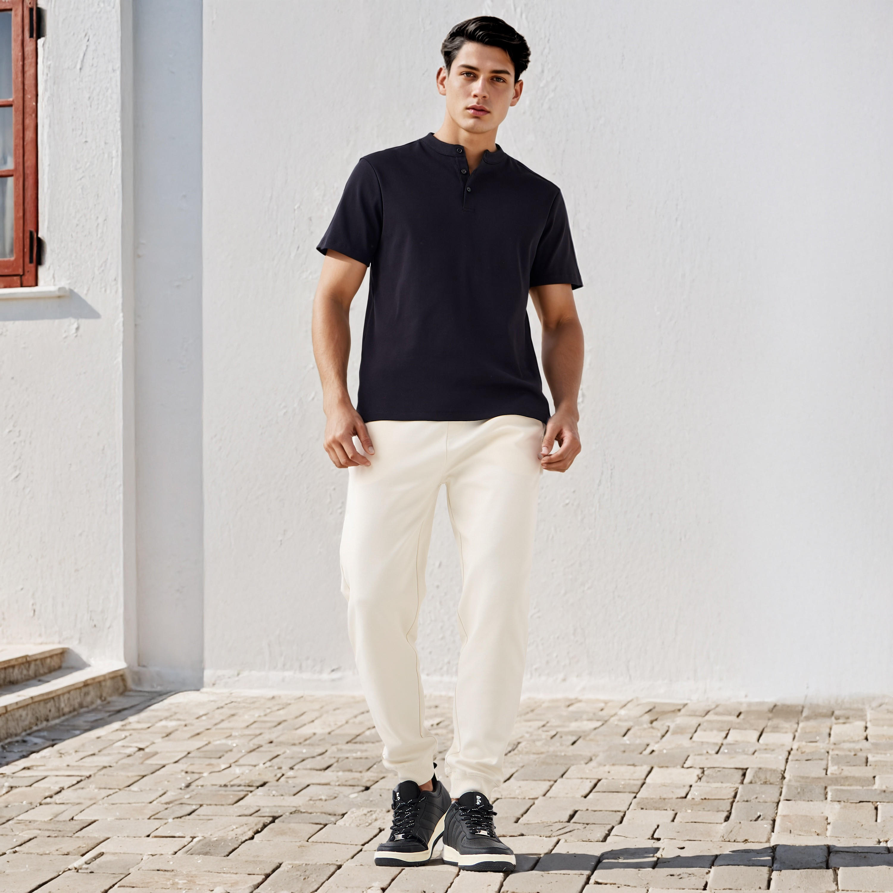 Regular Fit Henley Neck T-shirt-men-clothing-tshirtsandpolos-tshirts-image-2