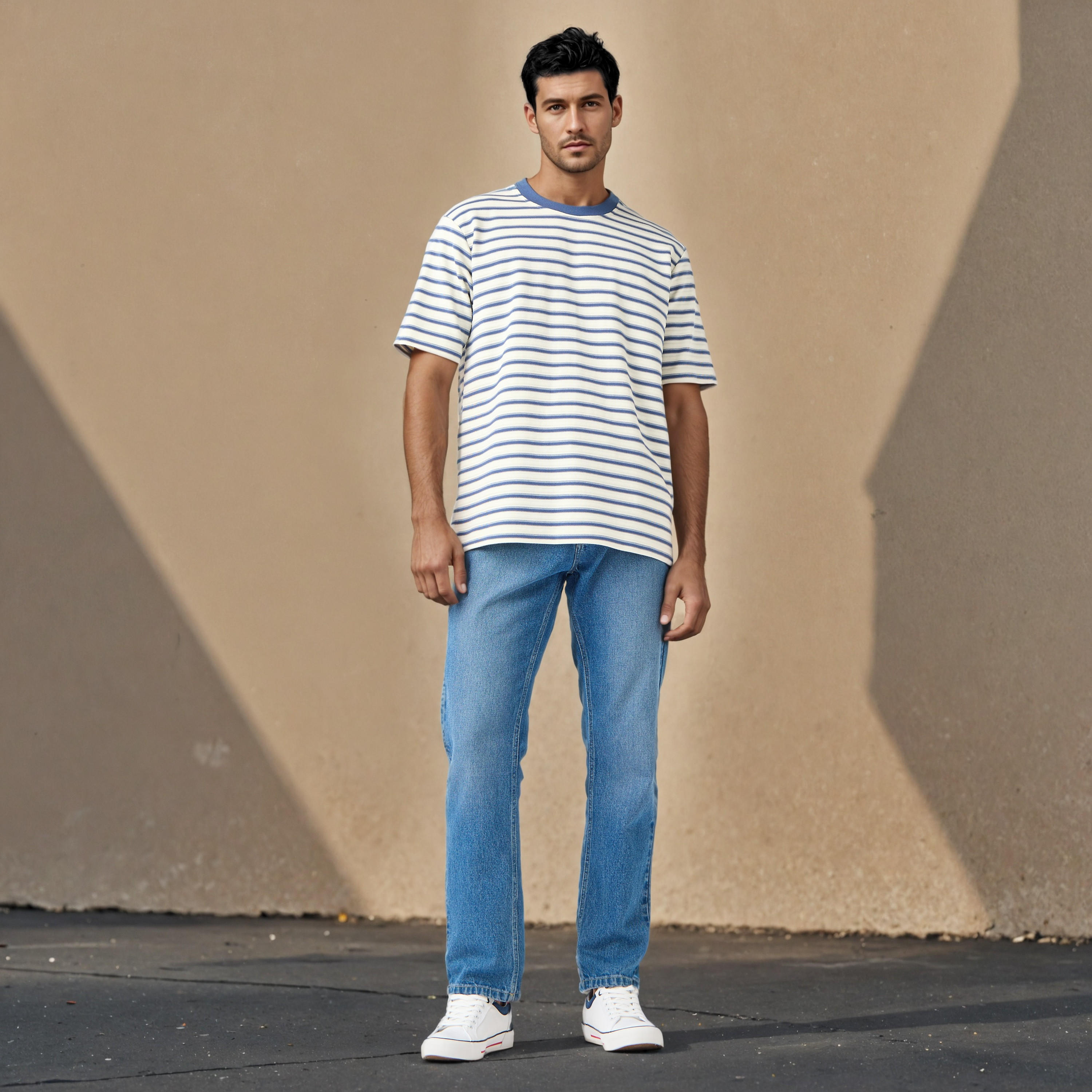 تيشيرت عثماني مخطط بياقة ضيقة-men-clothing-tshirtsandpolos-tshirts-image-4