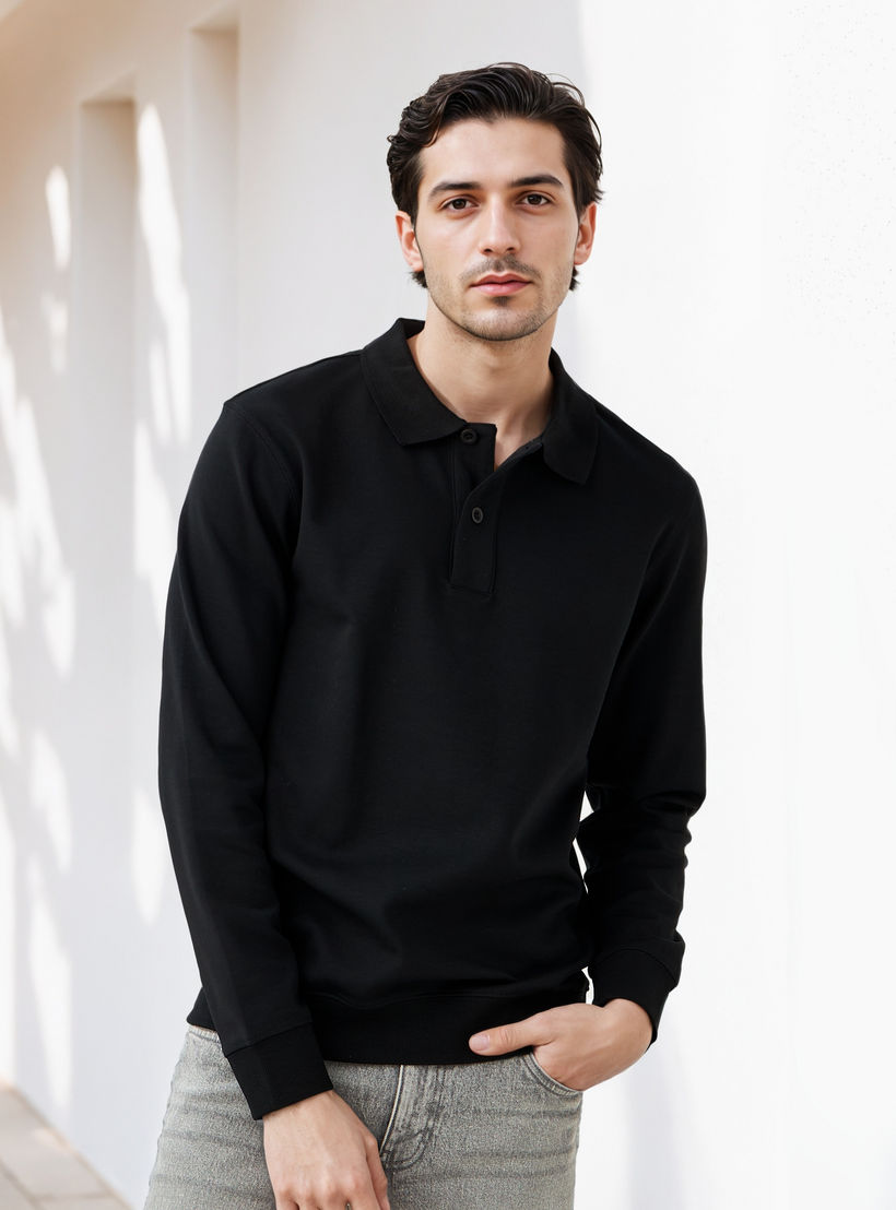 Regular Fit Bonded Polo T-shirt-men-clothing-tshirtsandpolos-polos-image-1