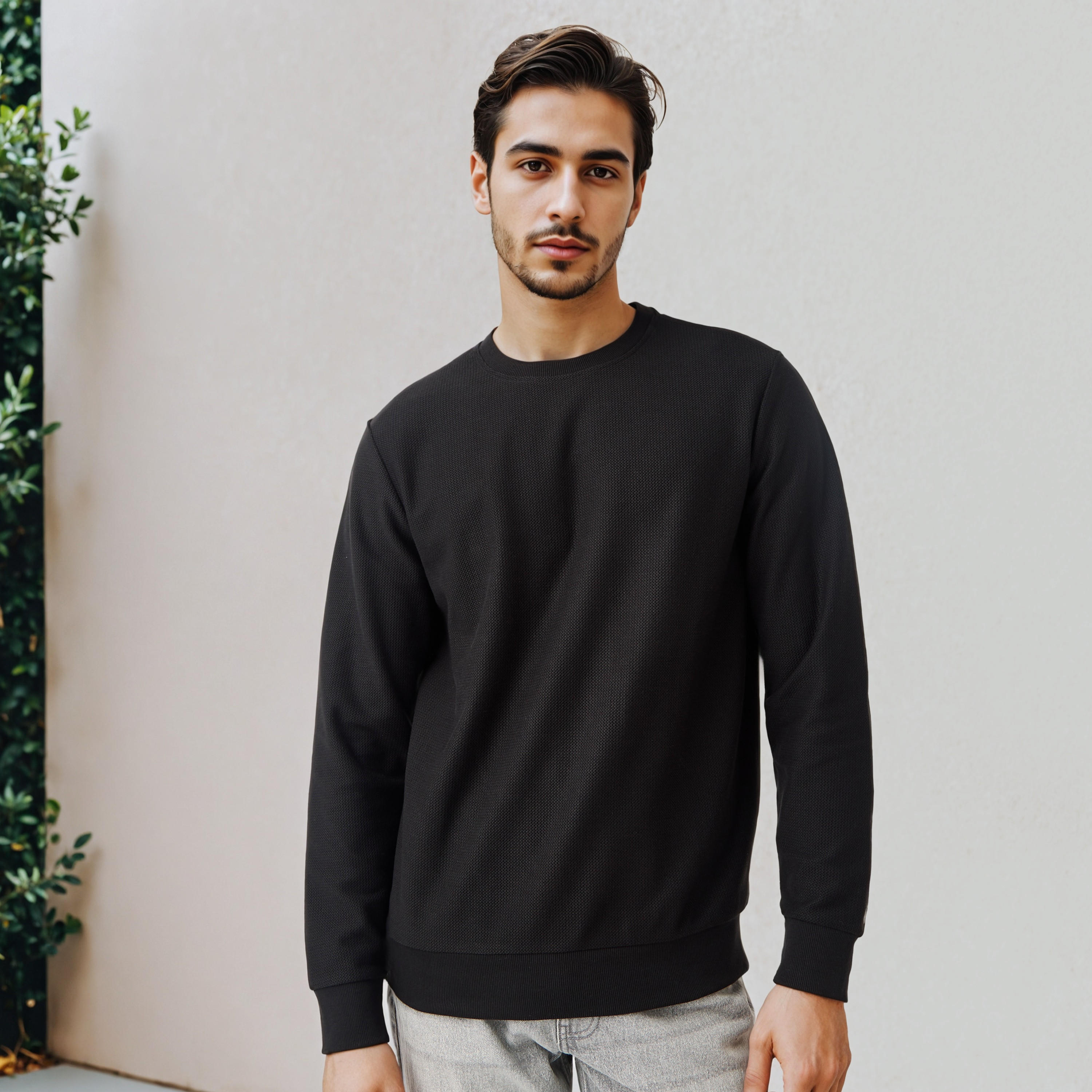 سويت شيرت بارز الملمس بنمط متعرج-men-winterwear-hoodiesandsweatshirts-image-5