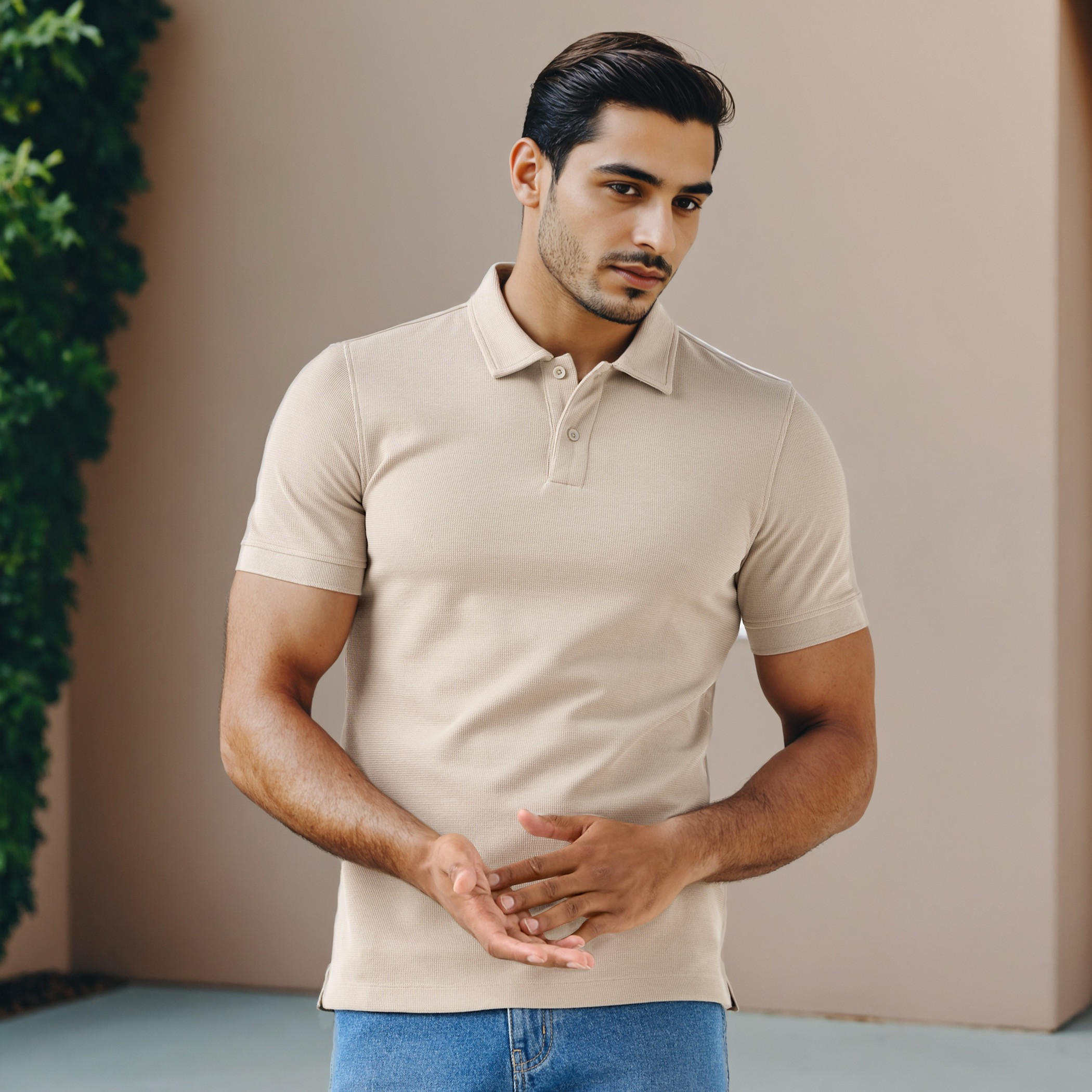 Textured Polo T-shirt-men-clothing-tshirtsandpolos-polos-image-2