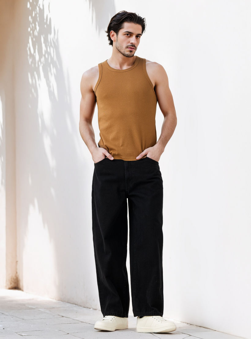فيست مزيج القطن مضلع للرجال-men-clothing-innerwear-vests-image-2