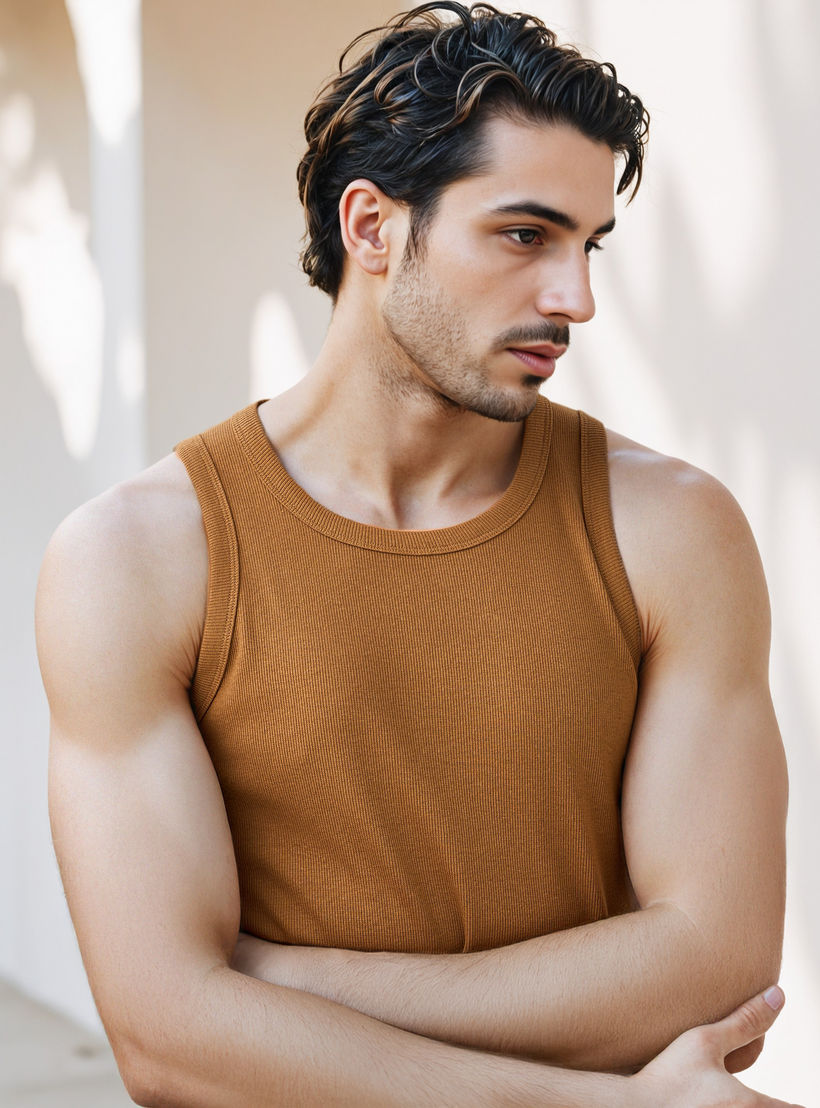 فيست مزيج القطن مضلع للرجال-men-clothing-innerwear-vests-image-4