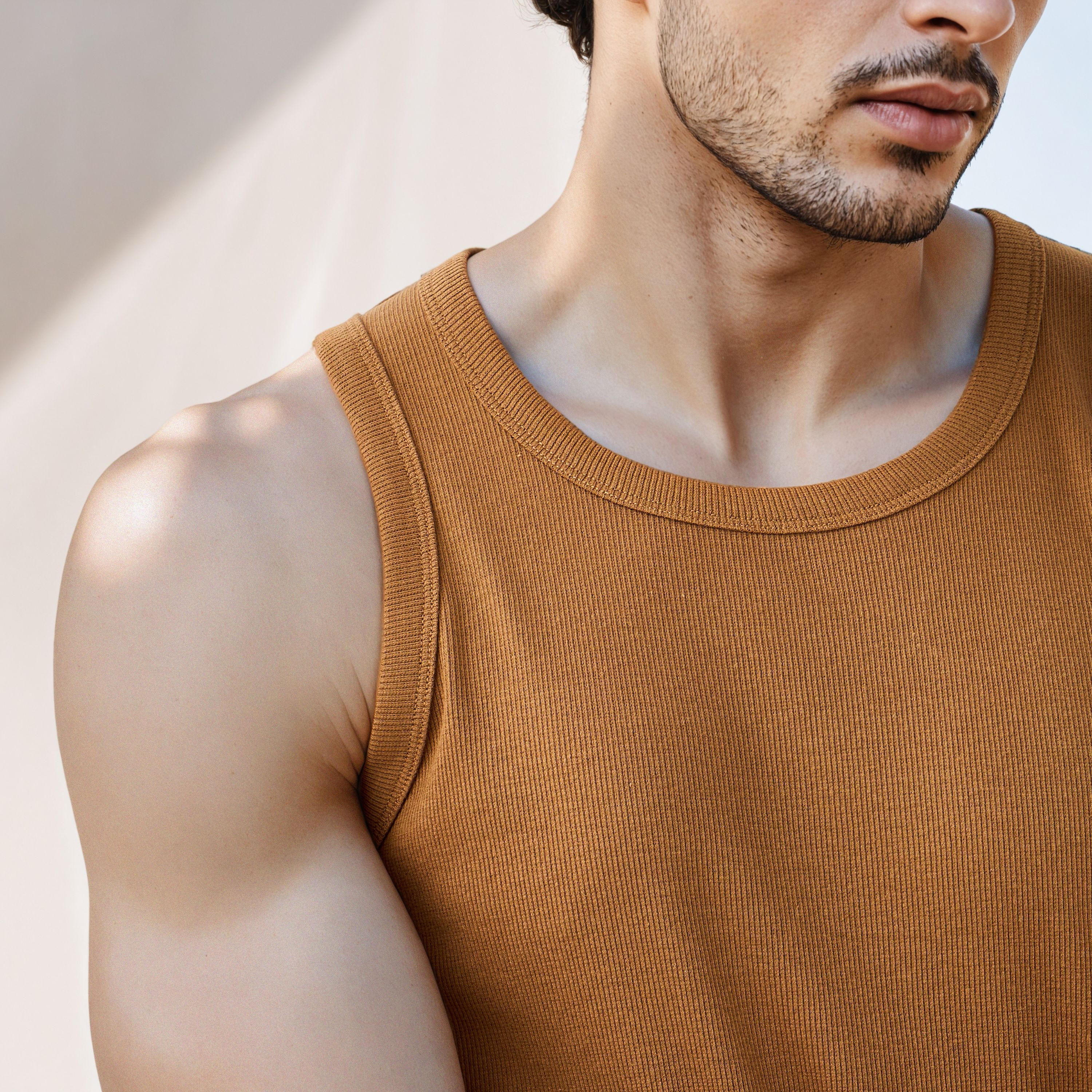 فيست مزيج القطن مضلع للرجال-men-clothing-innerwear-vests-image-6