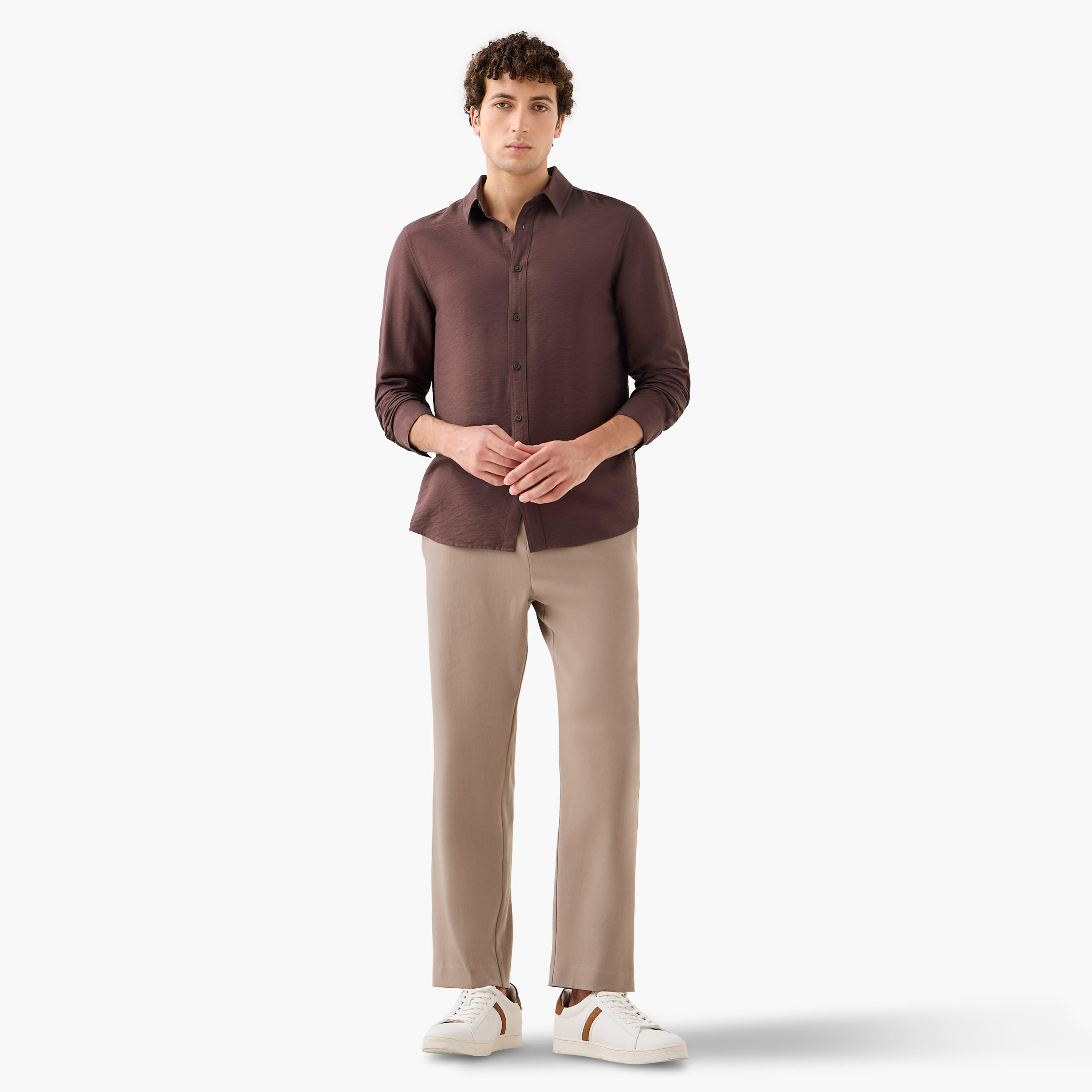 قميص رجالي قصة عادية بياقة وملمس مجعد بارز وأكمام طويلة-men-clothing-shirts-image-4