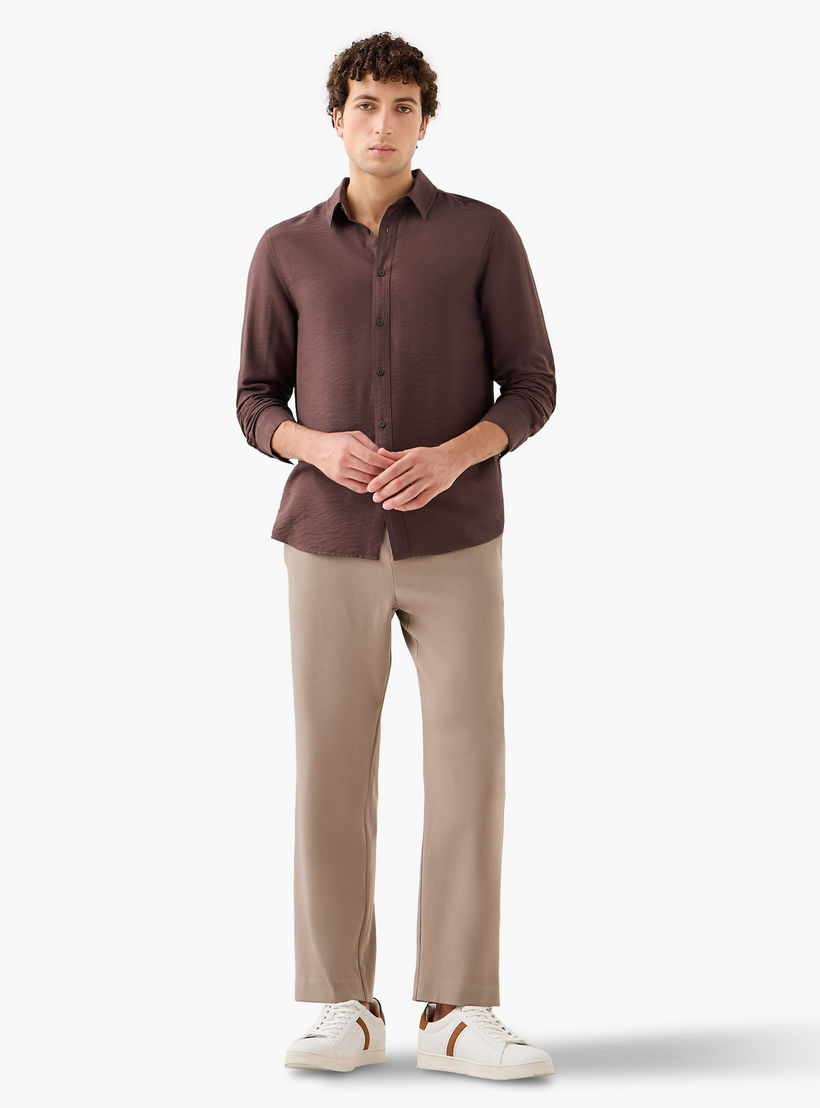 قميص رجالي قصة عادية بياقة وملمس مجعد بارز وأكمام طويلة-men-clothing-shirts-image-4