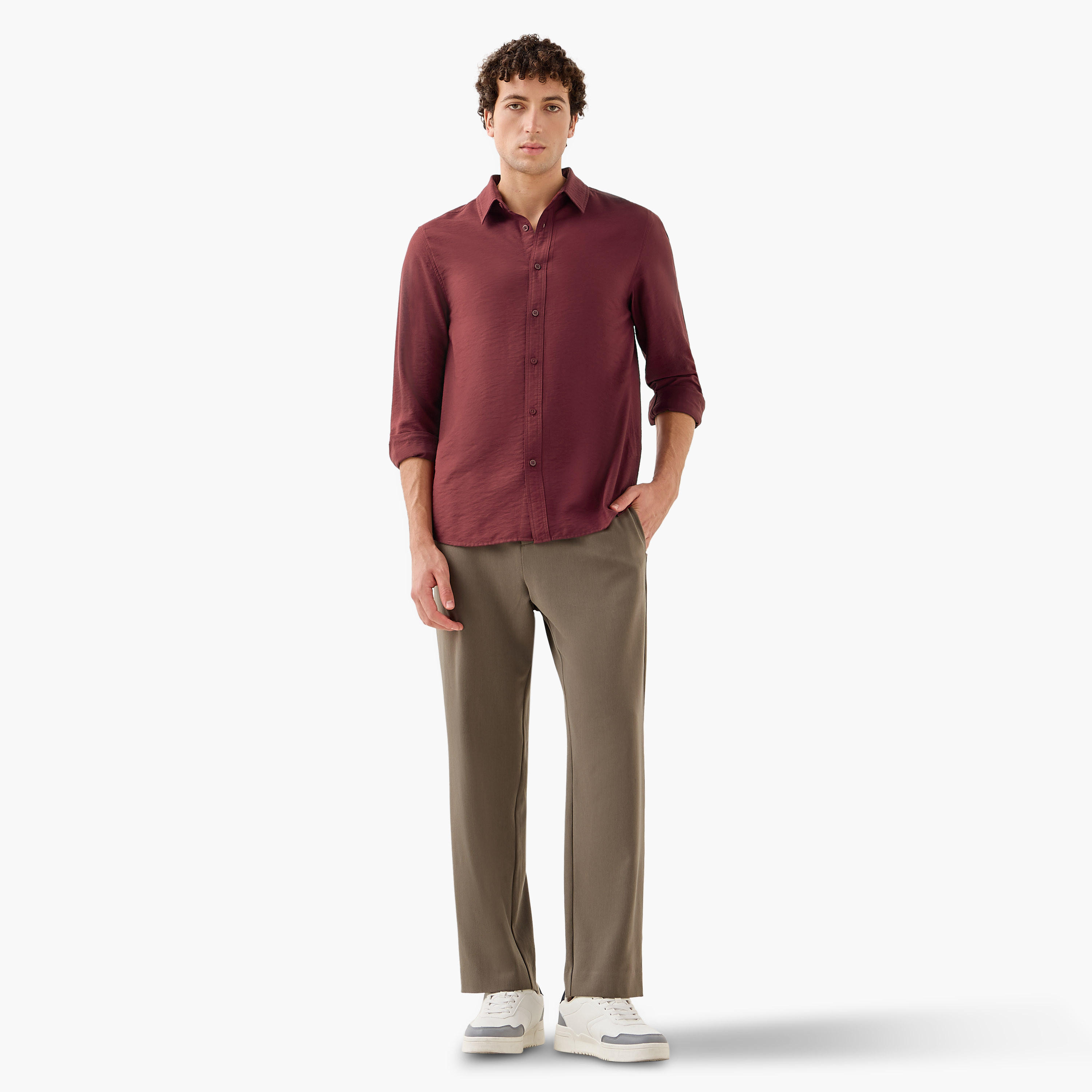 قميص رجالي قصة عادية بياقة وملمس مجعد بارز وأكمام طويلة-men-clothing-shirts-image-4