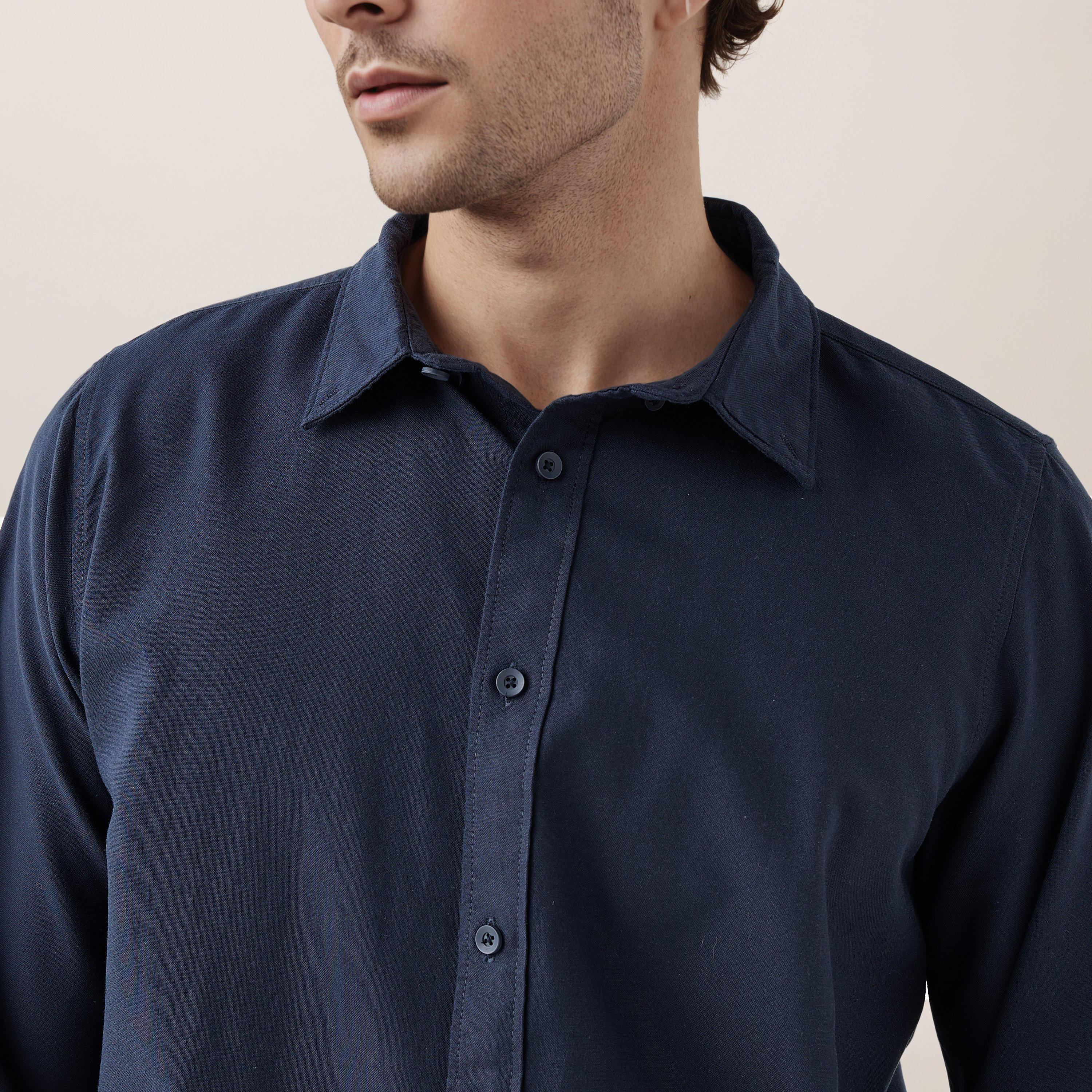 Men's Button Down Collar Long Sleeves Shirt-men-clothing-shirts-image-4