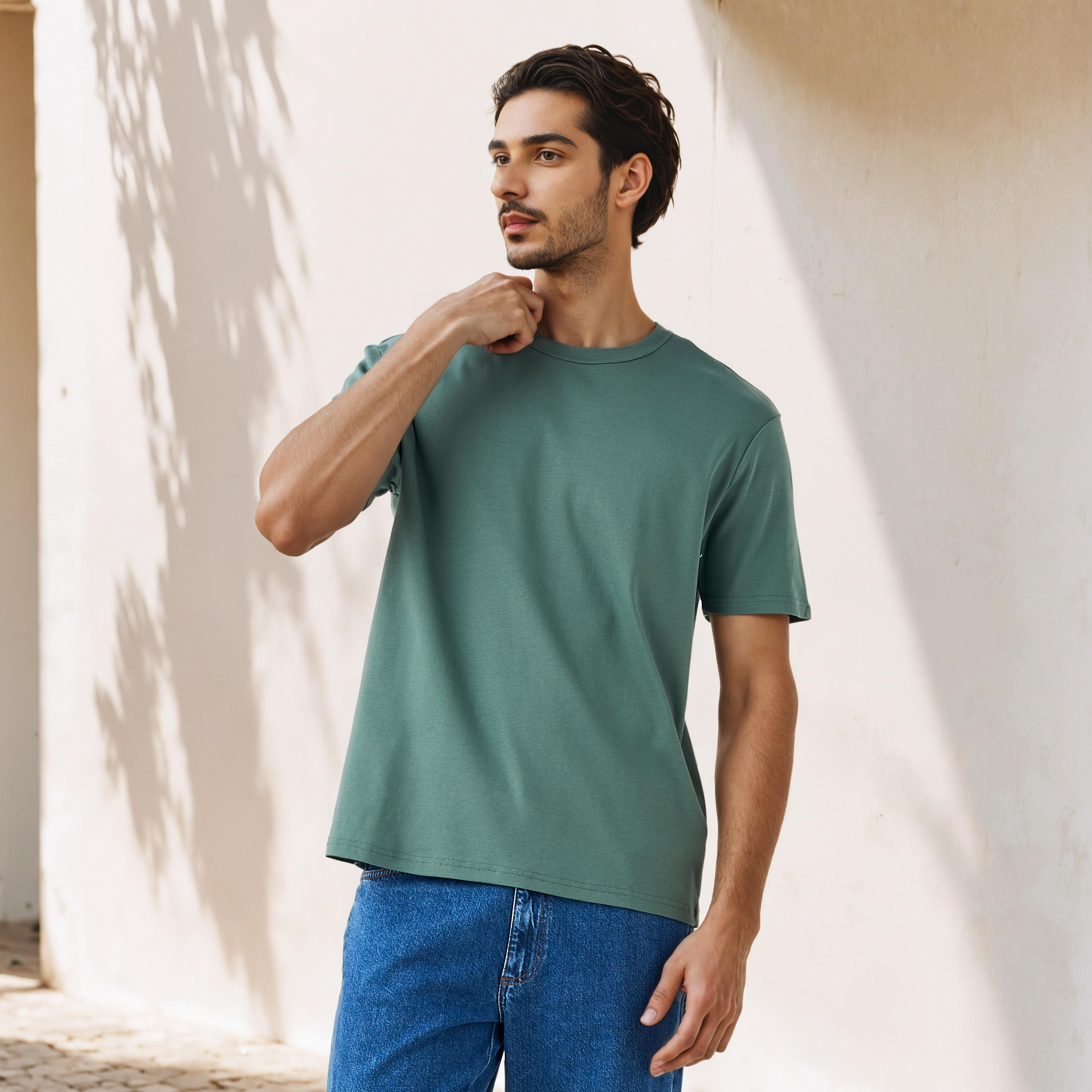 Relaxed Fit Crew Neck T-shirt-men-clothing-tshirtsandpolos-tshirts-image-1