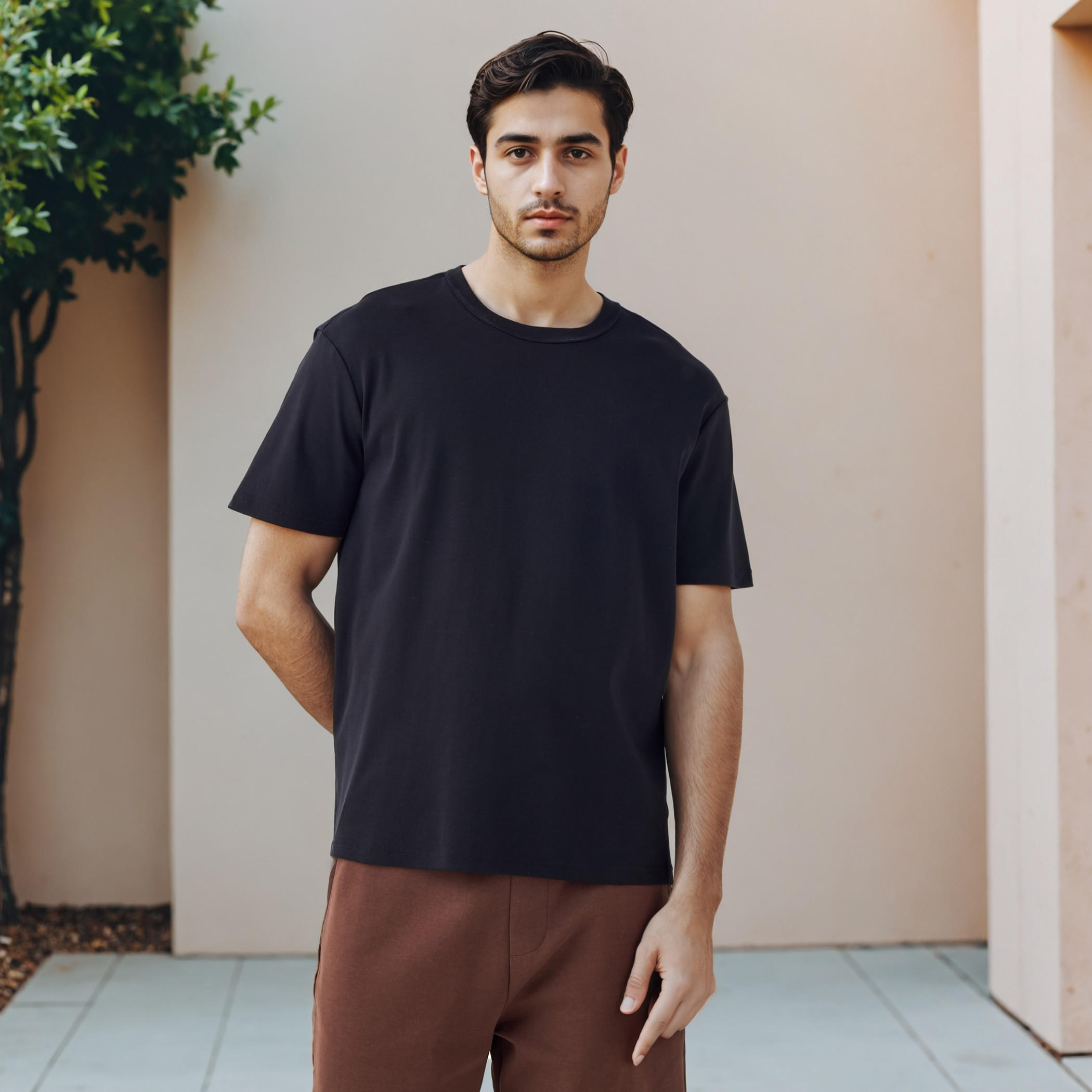 Relaxed Fit Crew Neck T-shirt-men-clothing-tshirtsandpolos-tshirts-image-1