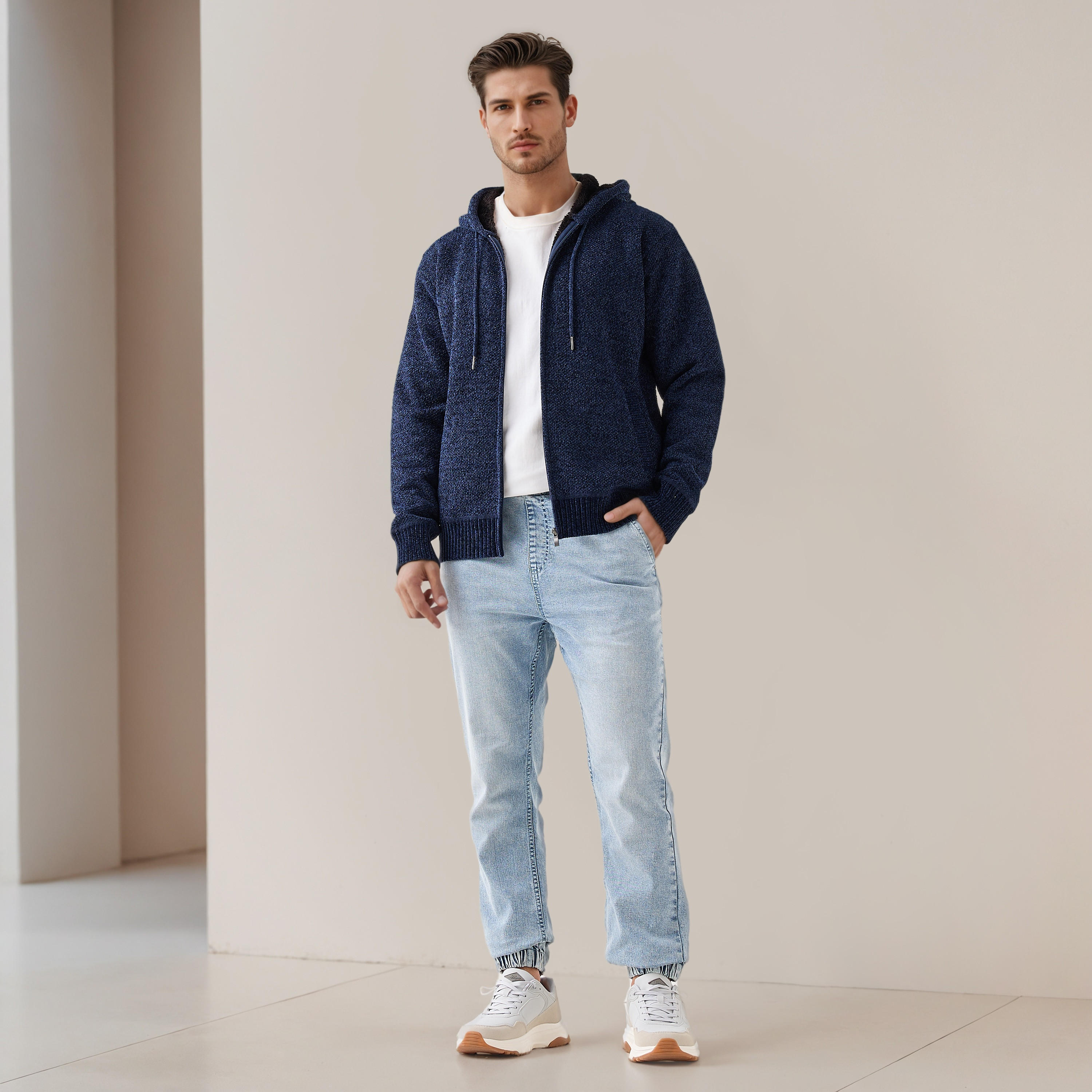 Men Regular Fit Textured Hoodie-men-winterwear-hoodiesandsweatshirts-image-2