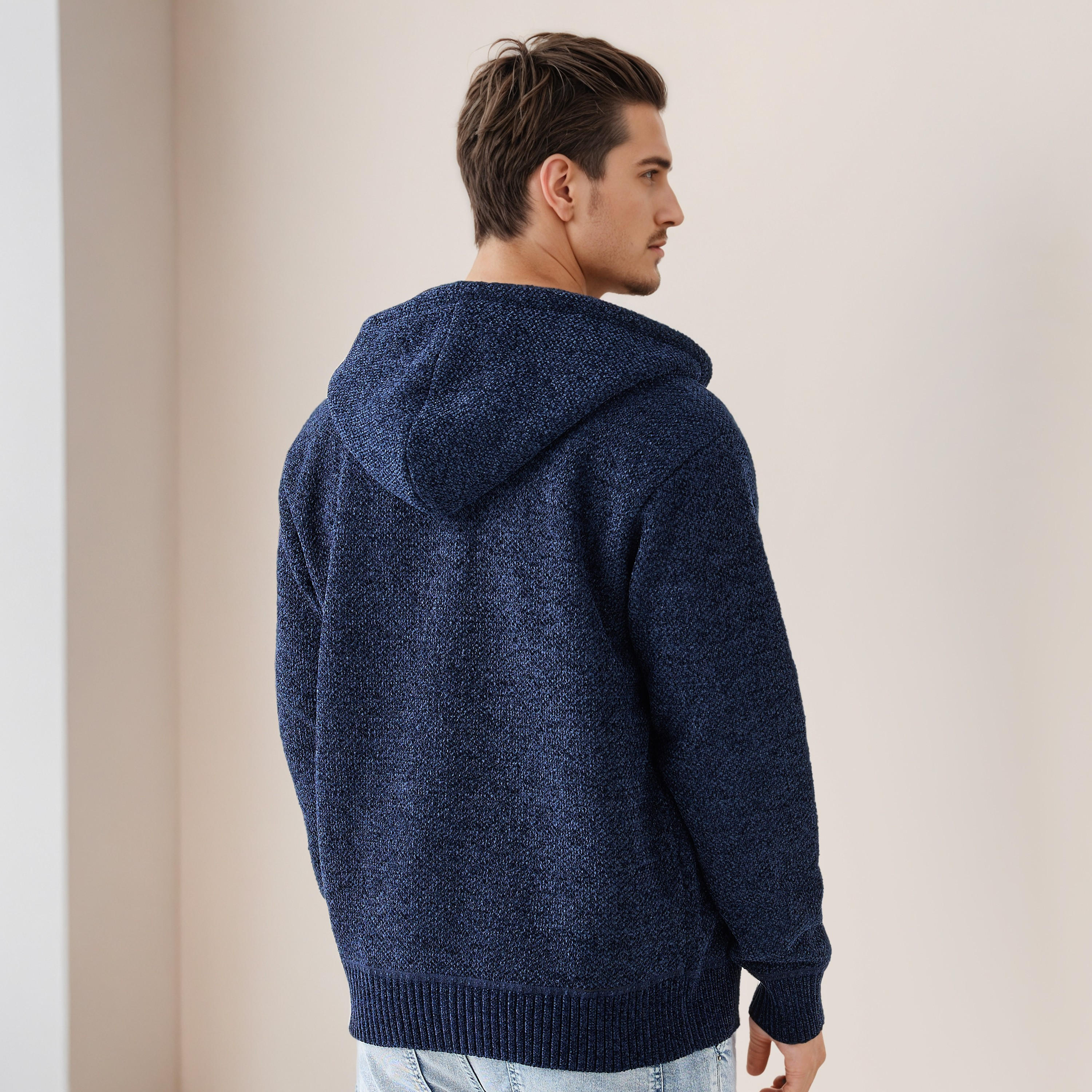 Men Regular Fit Textured Hoodie-men-winterwear-hoodiesandsweatshirts-image-4