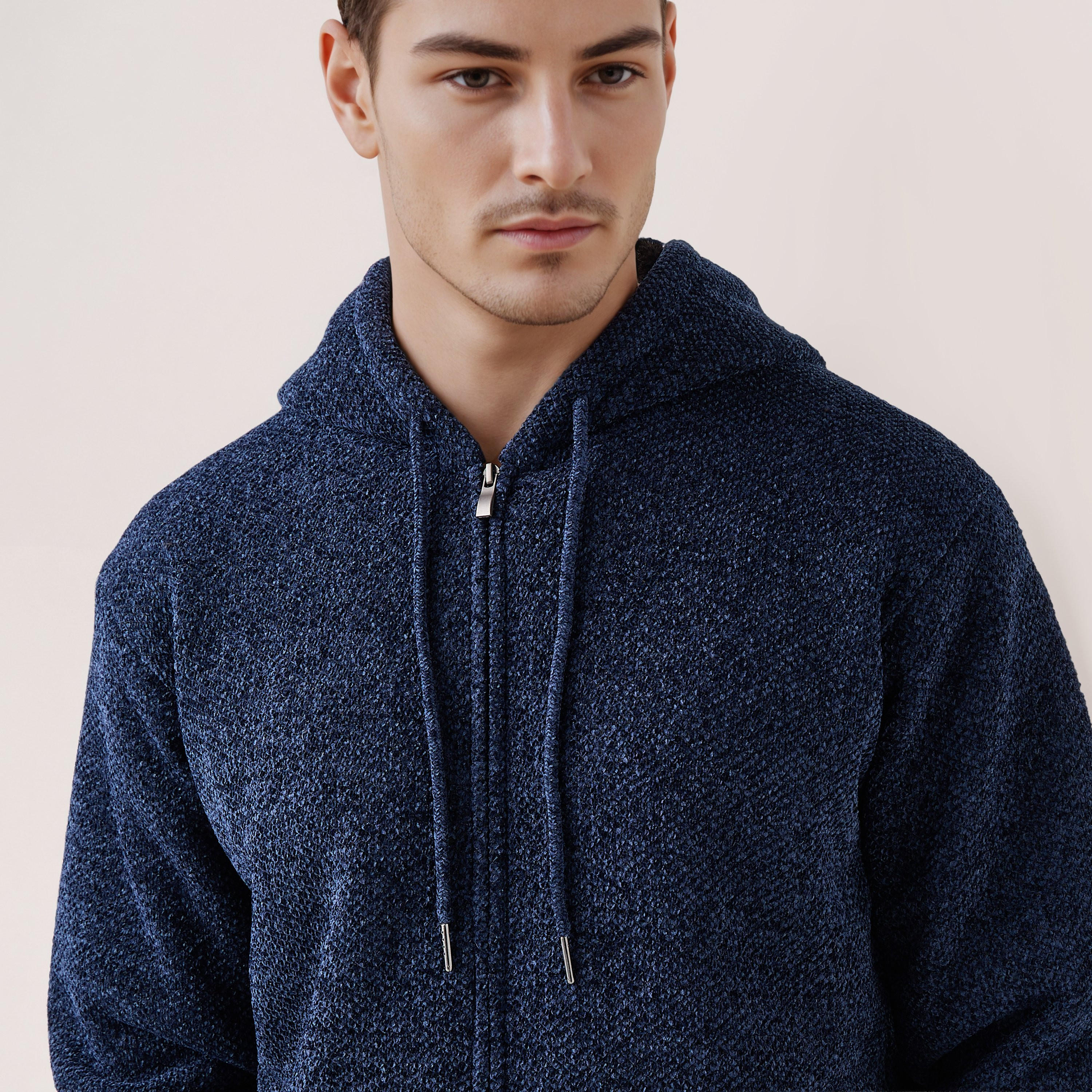 Men Regular Fit Textured Hoodie-men-winterwear-hoodiesandsweatshirts-image-5