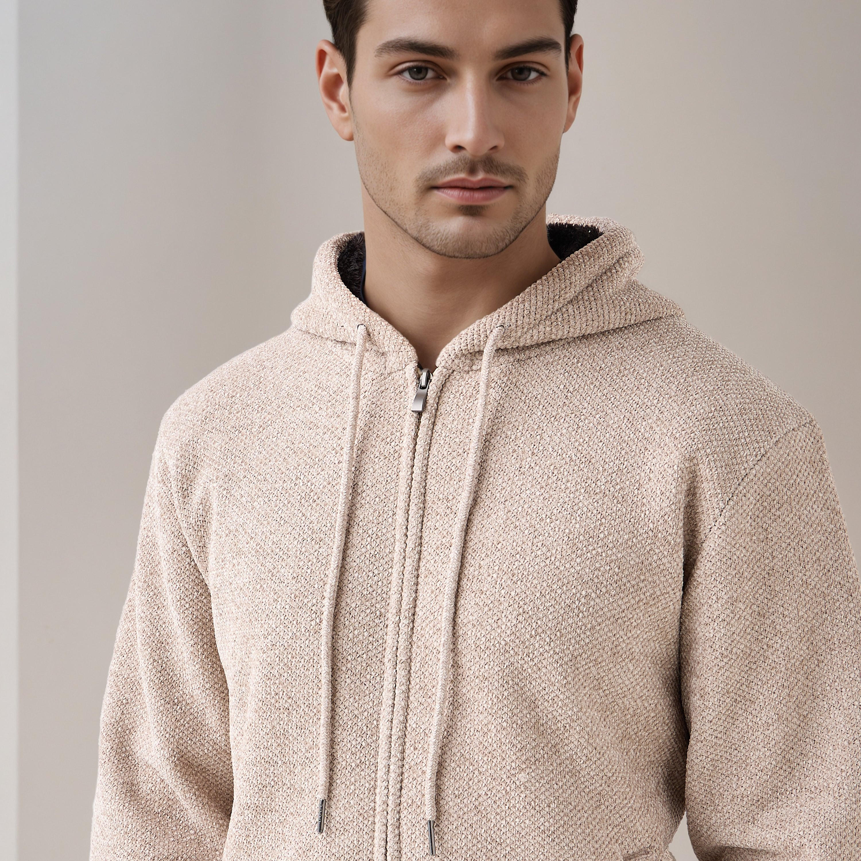 Men Regular Fit Textured Hoodie-men-winterwear-hoodiesandsweatshirts-image-5