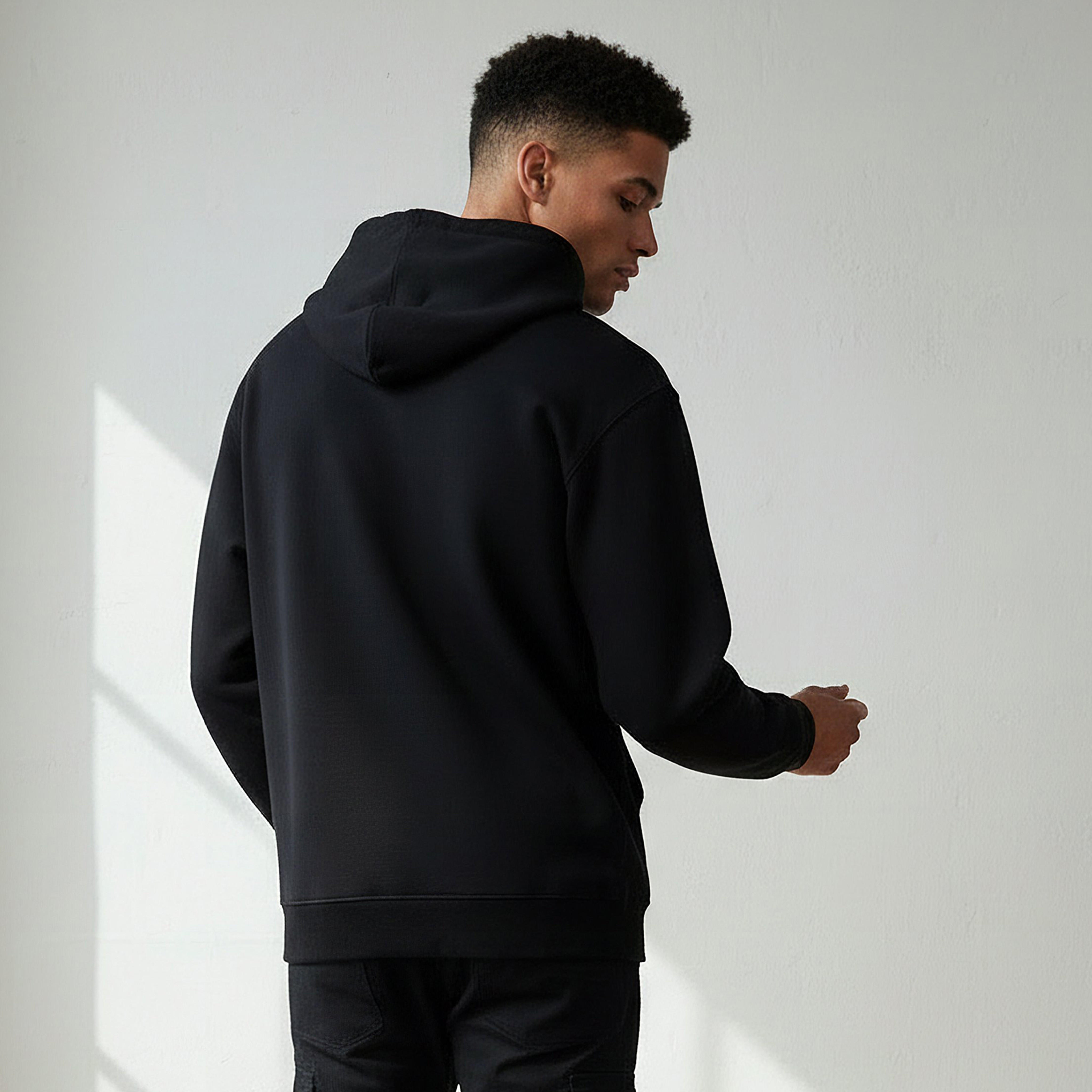 Men Relaxed Fit Kangaroo Pocket Hoodie-men-winterwear-hoodiesandsweatshirts-image-3