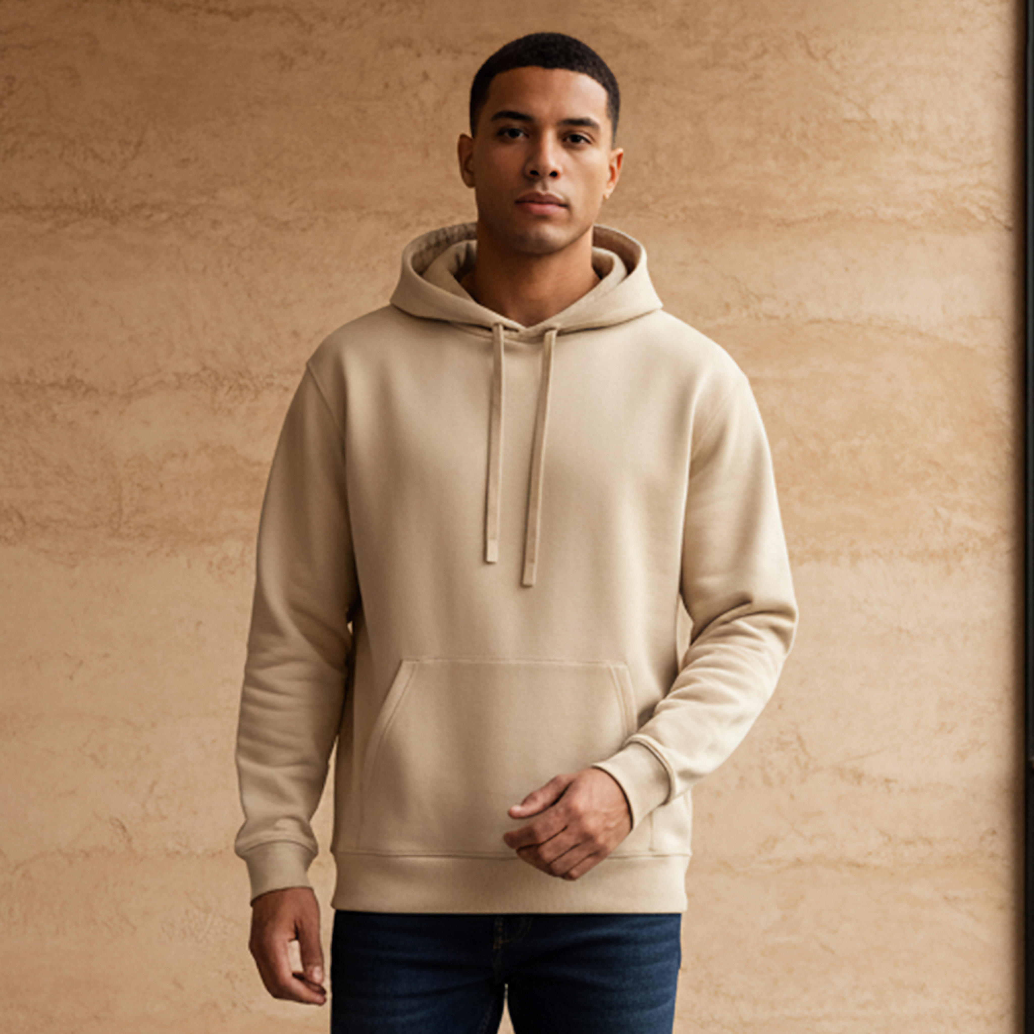 Men Relaxed Fit Kangaroo Pocket Hoodie-men-winterwear-hoodiesandsweatshirts-image-1