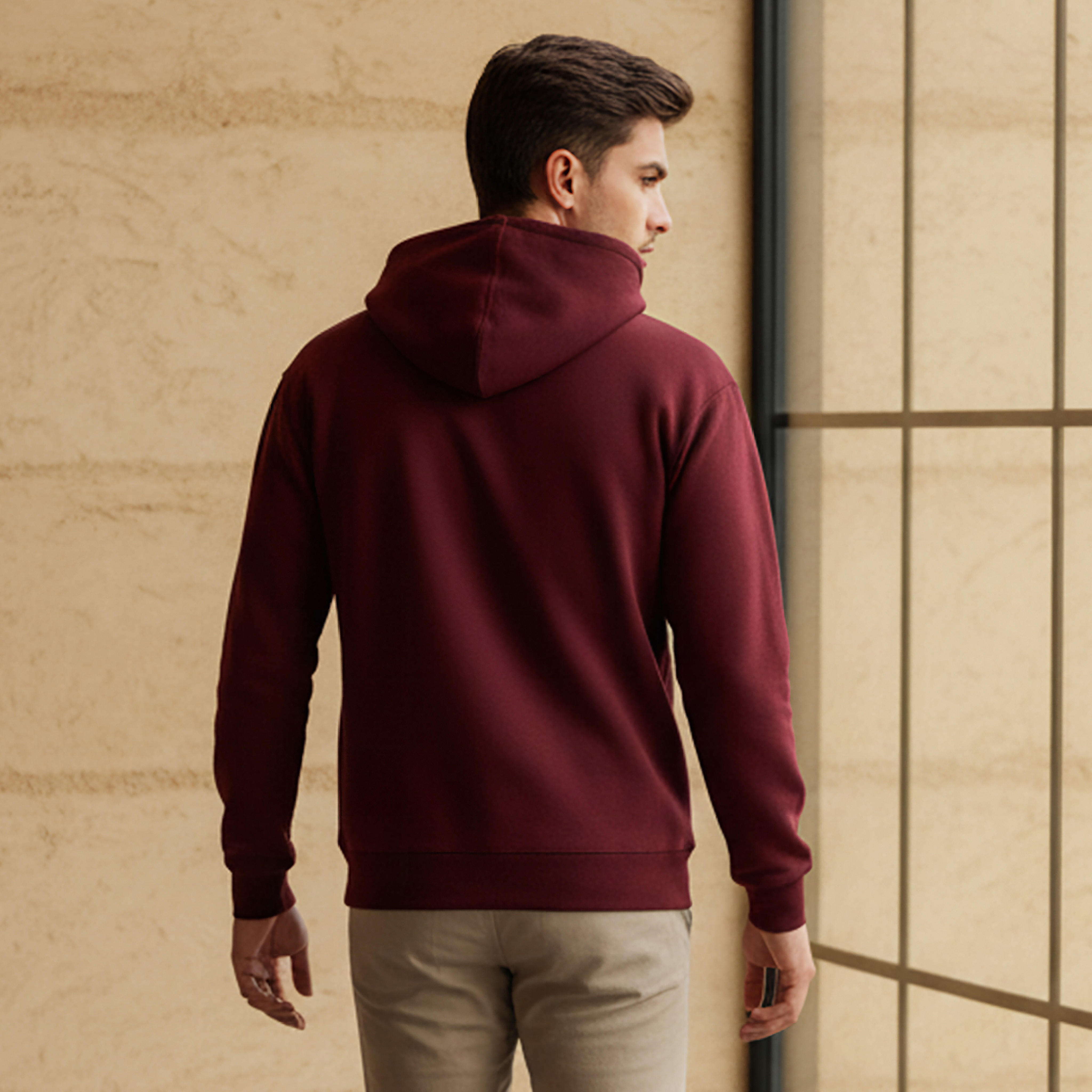 Men Relaxed Fit Kangaroo Pocket Hoodie-men-winterwear-hoodiesandsweatshirts-image-3