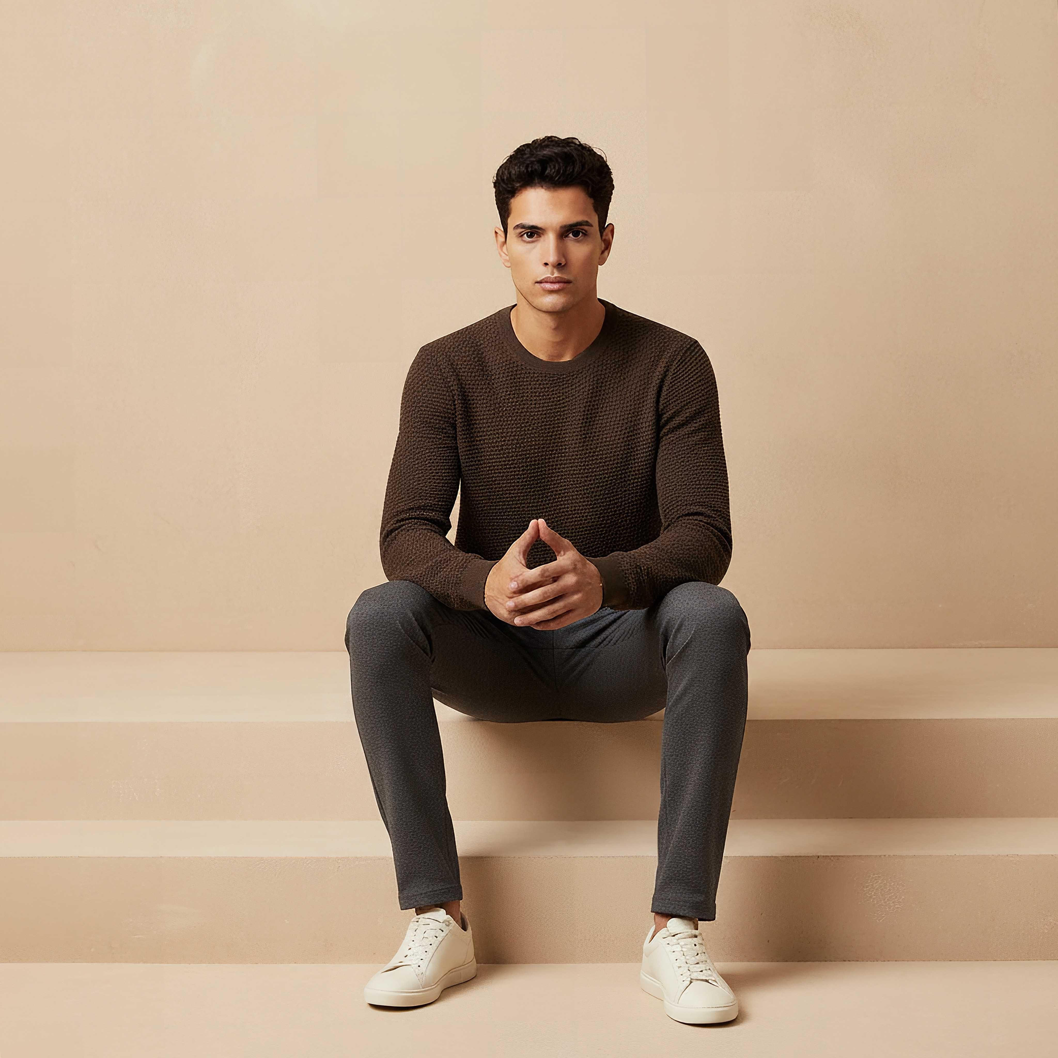 Men Crew Neck Textured Sweater-men-clothing-sweatersandpullovers-image-5